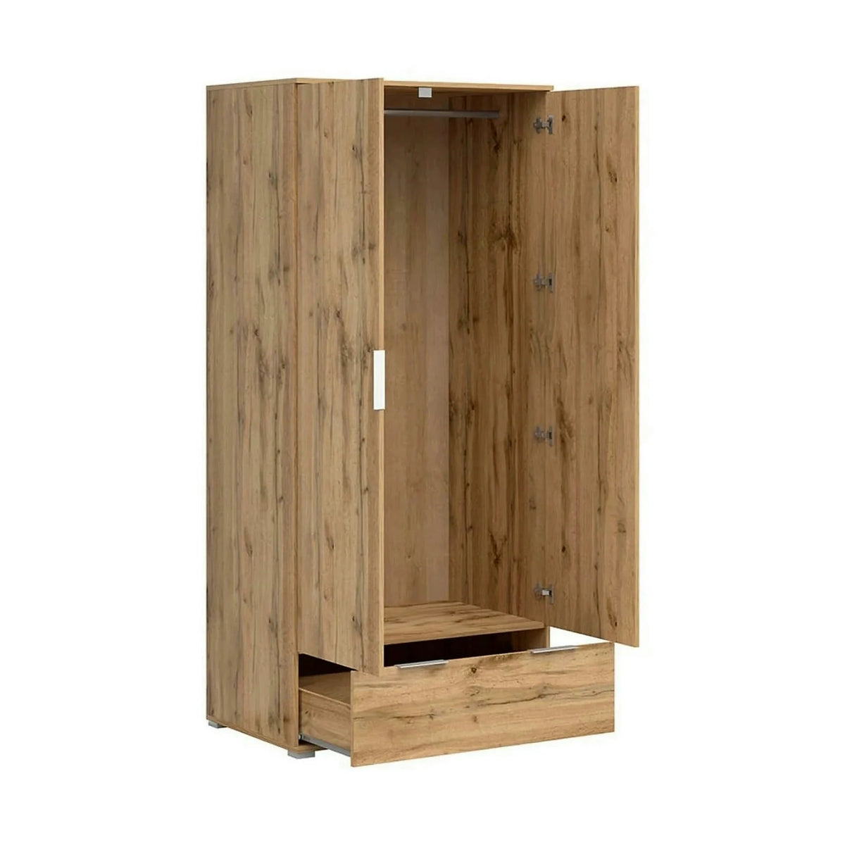 Dulap ZELE, stejar wotan, PAL, cu 2 usi, 91x57x195 cm