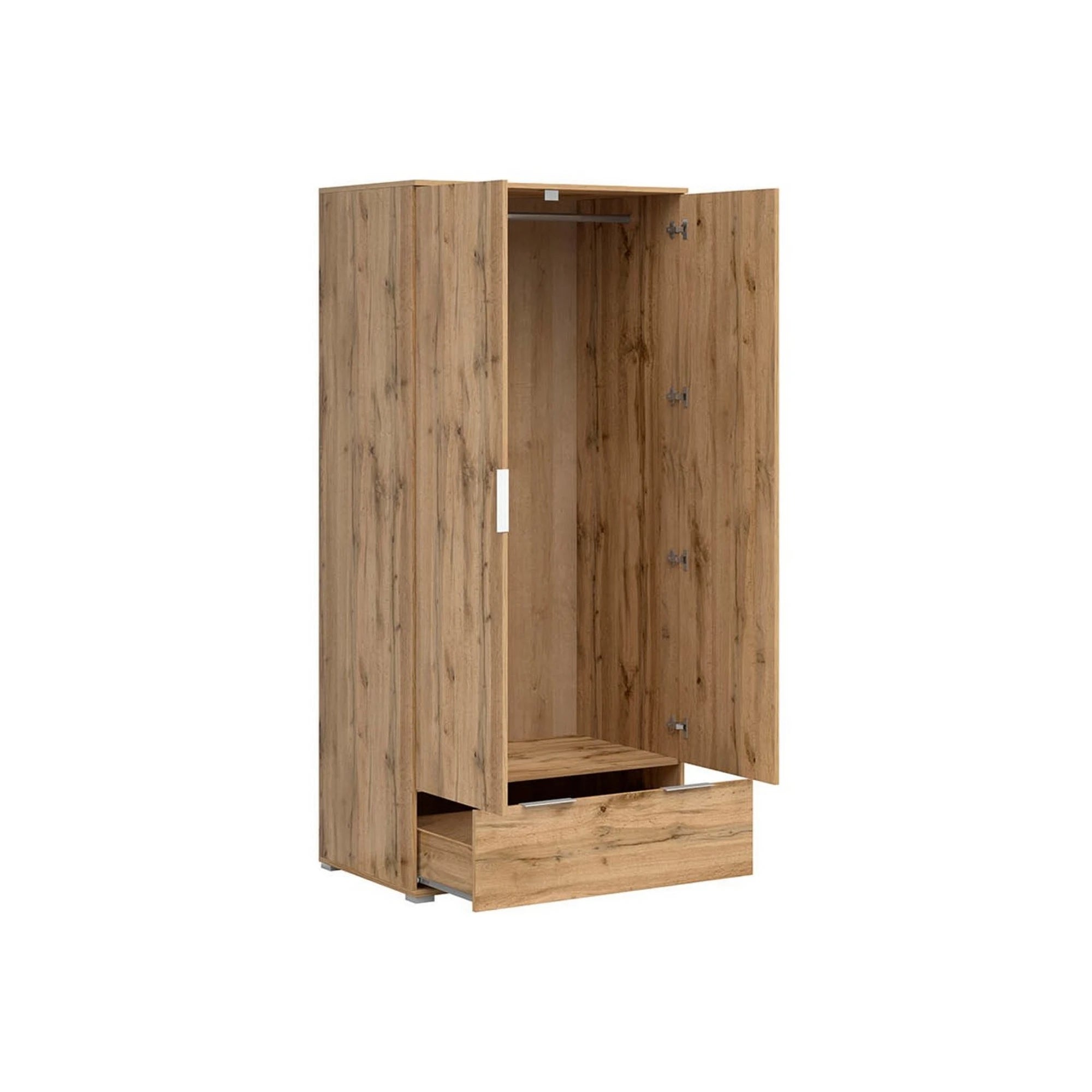 Dulap ZELE, stejar wotan, PAL, cu 2 usi, 91x57x195 cm