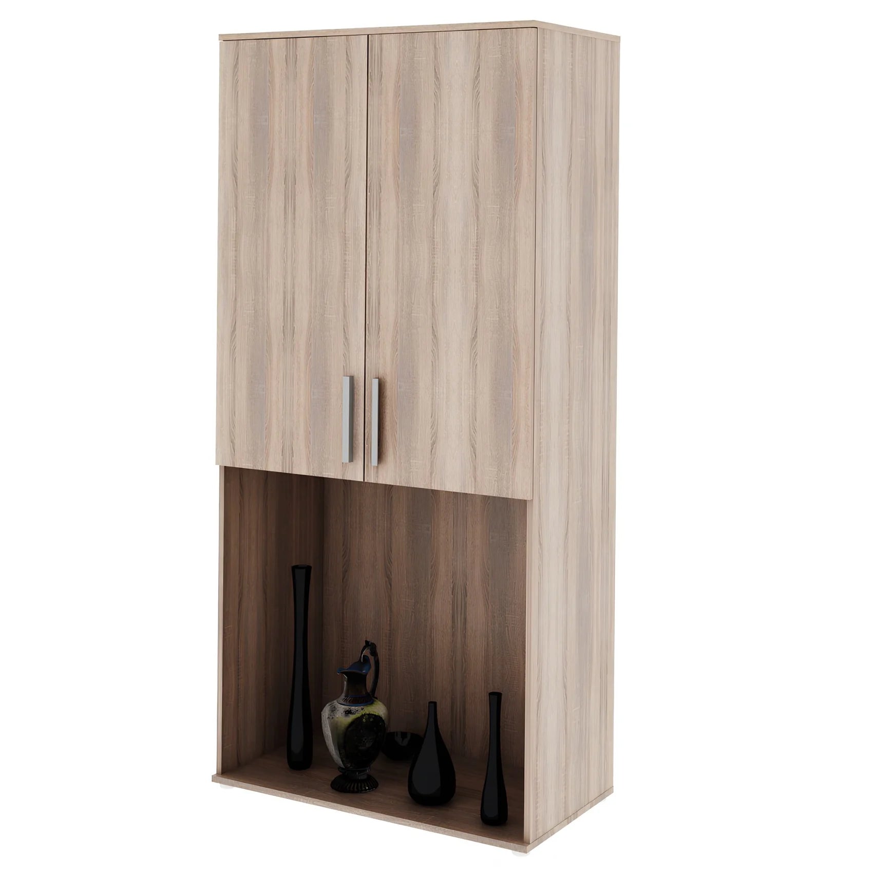 Dulap DUNAJ TIPUL5, stejar sonoma, PAL melaminat/metal, cu 2 usi, 90x47x191 cm