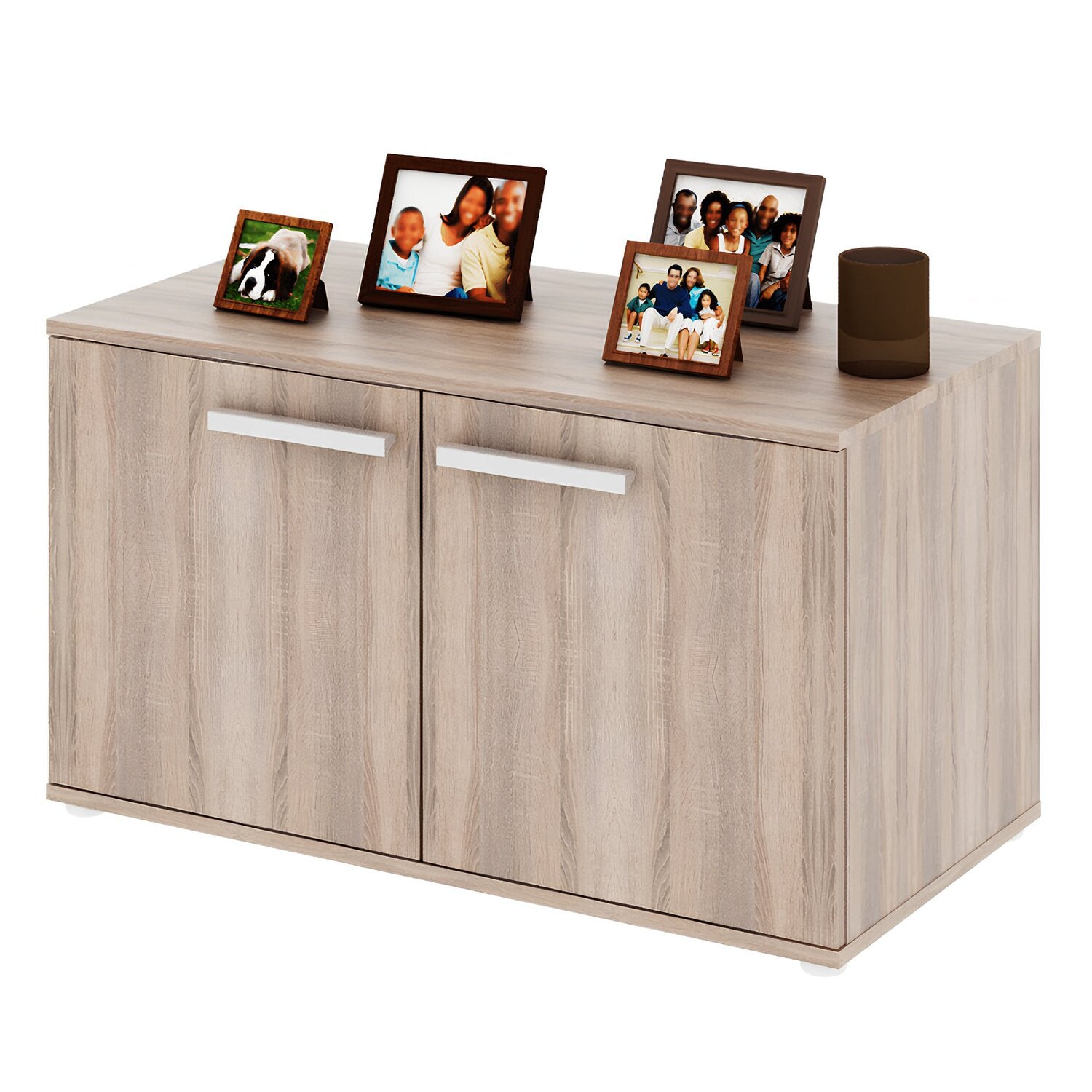 Dulap DUNAJ TIPUL7, stejar sonoma, PAL melaminat/metal, cu 2 usi, 90x51x47 cm