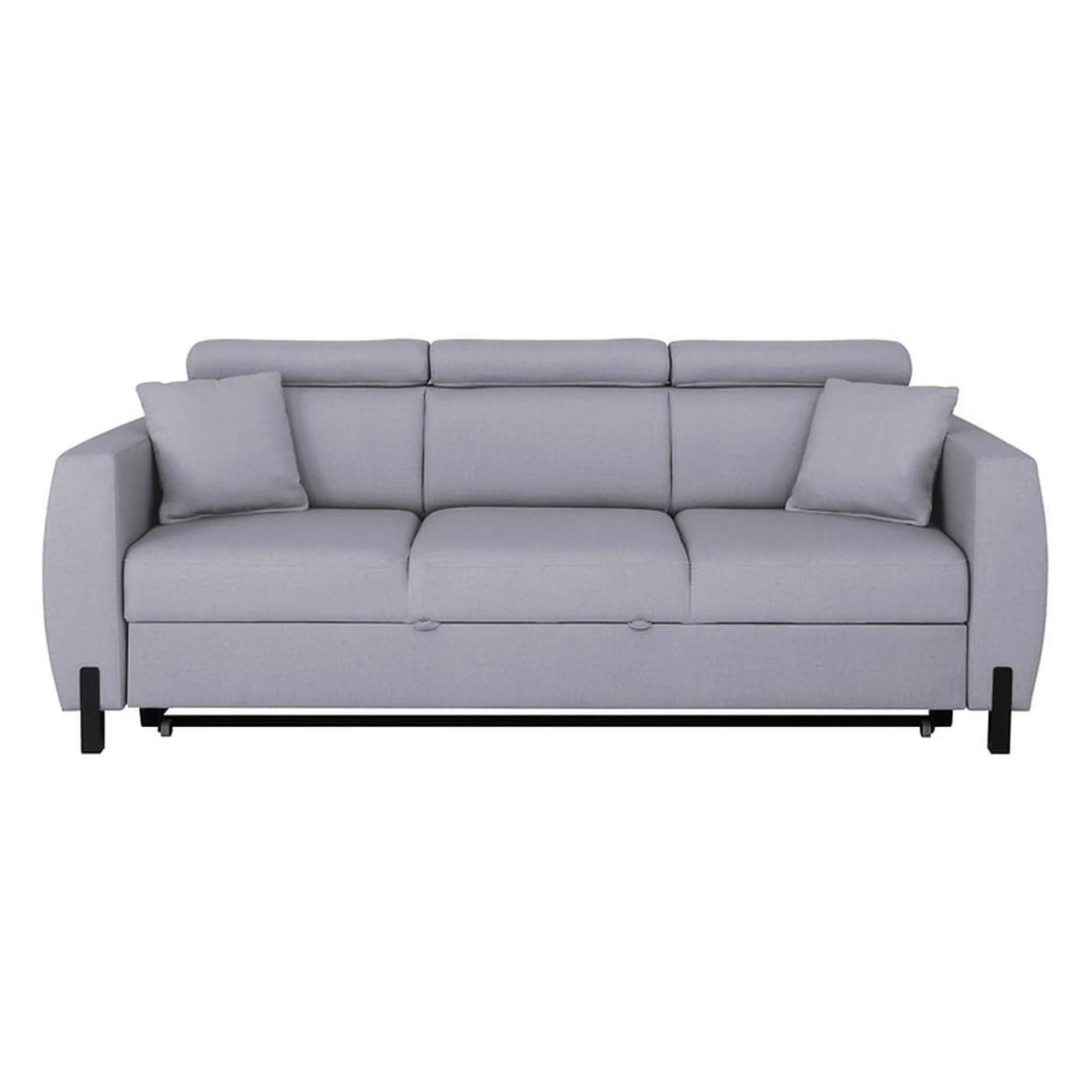 Canapea extensibila TULIO, stofa catifelata gri - Maya 19, 235x96x92 cm