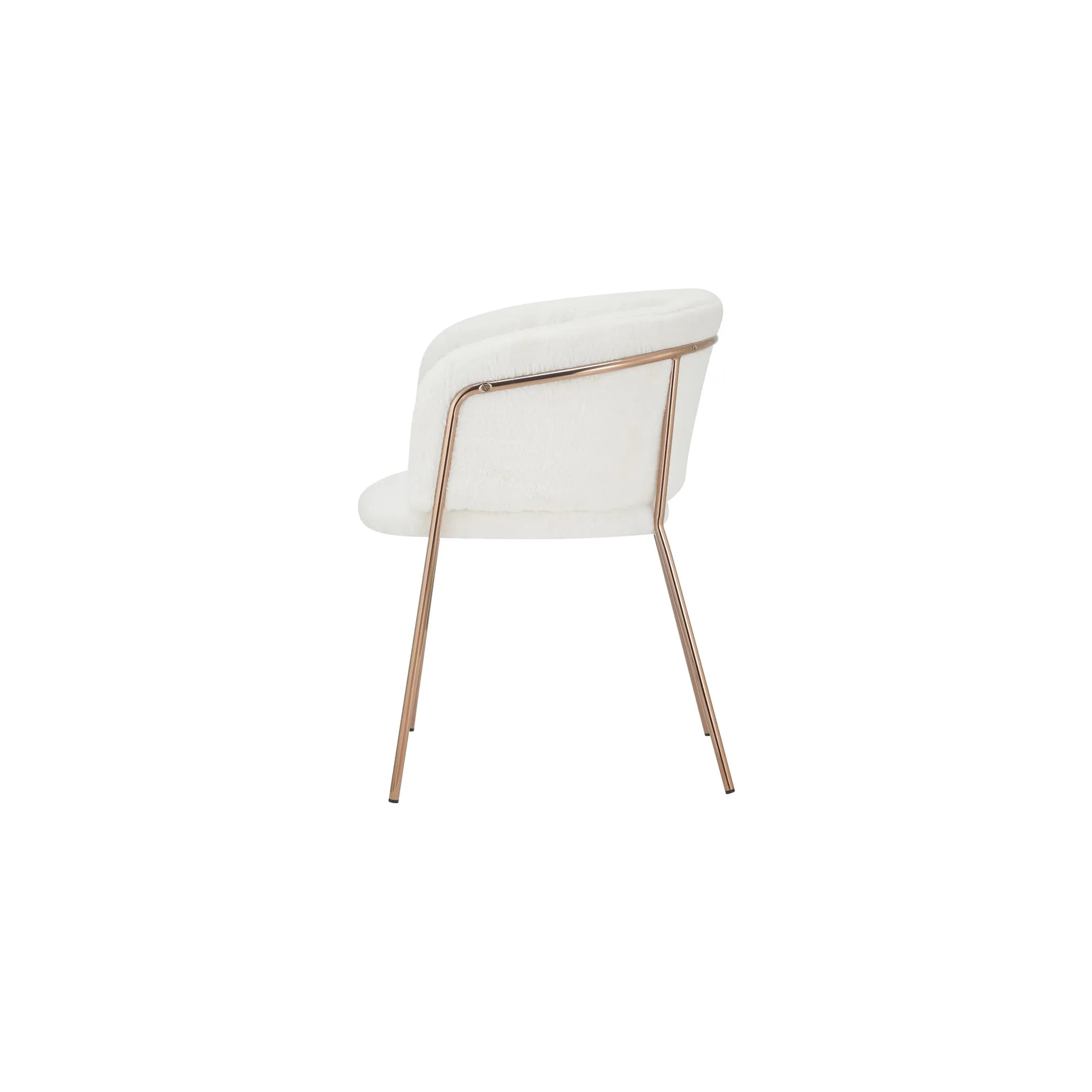 Scaun ADIMAR, alb/auriu, blana artificiala/metal, 57x56x76 cm