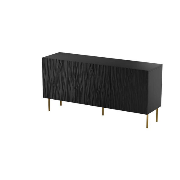 Comoda JUNGLE, negru/auriu, PAL laminat, 152x42x75 cm