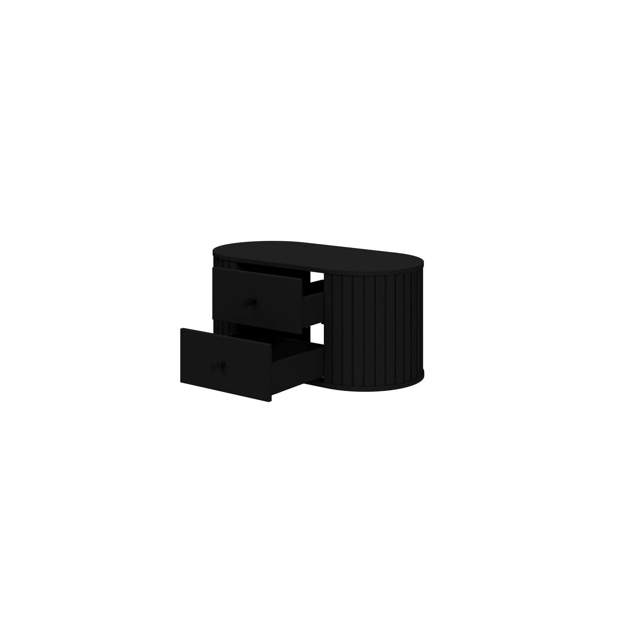 Dulap baie VENEZIA, negru mat, PAL laminat, cu 2 sertare, pentru lavoar, 95x48x45 cm