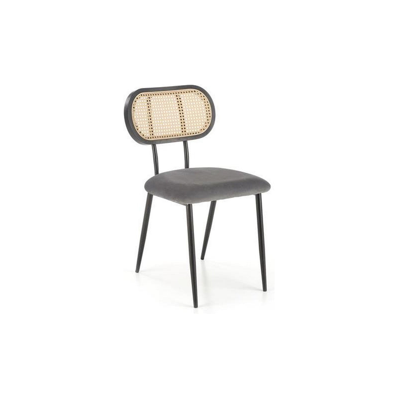 Scaun K503, gri, otel/stofa catifelata, 53x60x84 cm