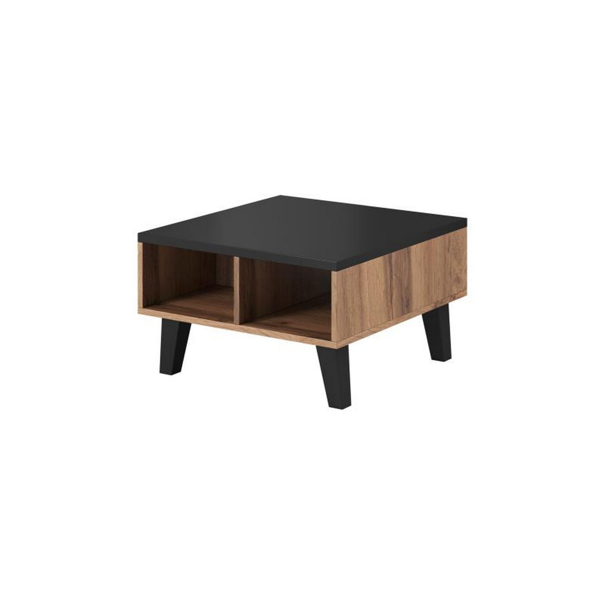 Masuta cafea LOTTA, negru/stejar sonoma, PAL, 60x60x35 cm