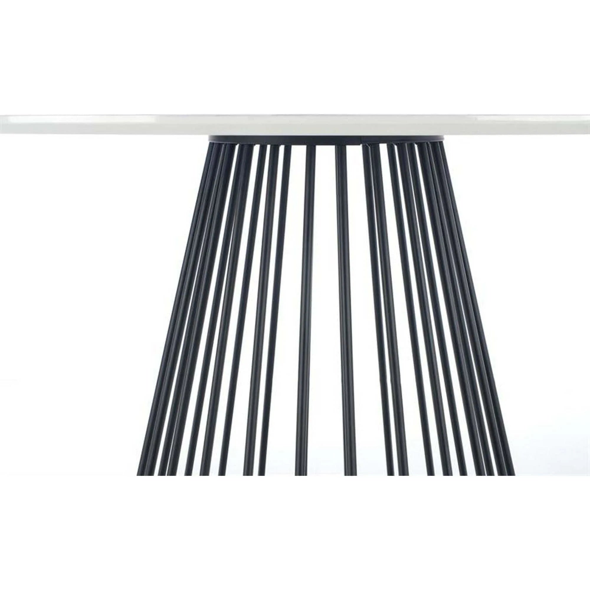 Masa BRODWAY, alb cu efect de marmura, 110x110x75 cm