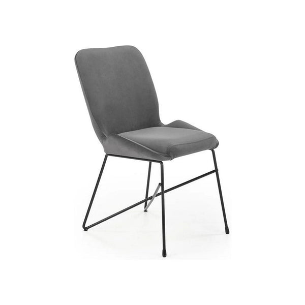 Scaun K454, gri/negru, stofa catifelata/metal, 46x55x83 CM