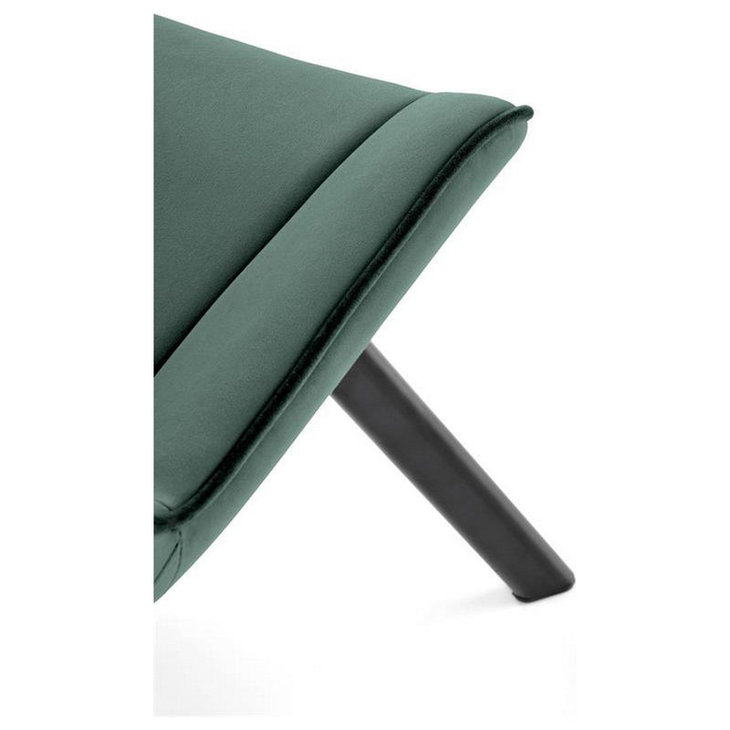 Scaun tapitat K520, verde/negru, stofa catifelata, rotativ, 45x63x80 cm