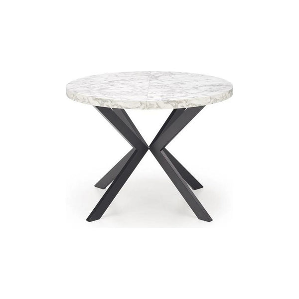 Masa extensibila PERONI, alb/negru, PAL furniruit /otel, 100/250x100x75 cm