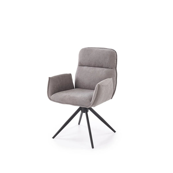 Scaun K574, gri/negru, stofa catifelata/otel, 60x60x88 cm