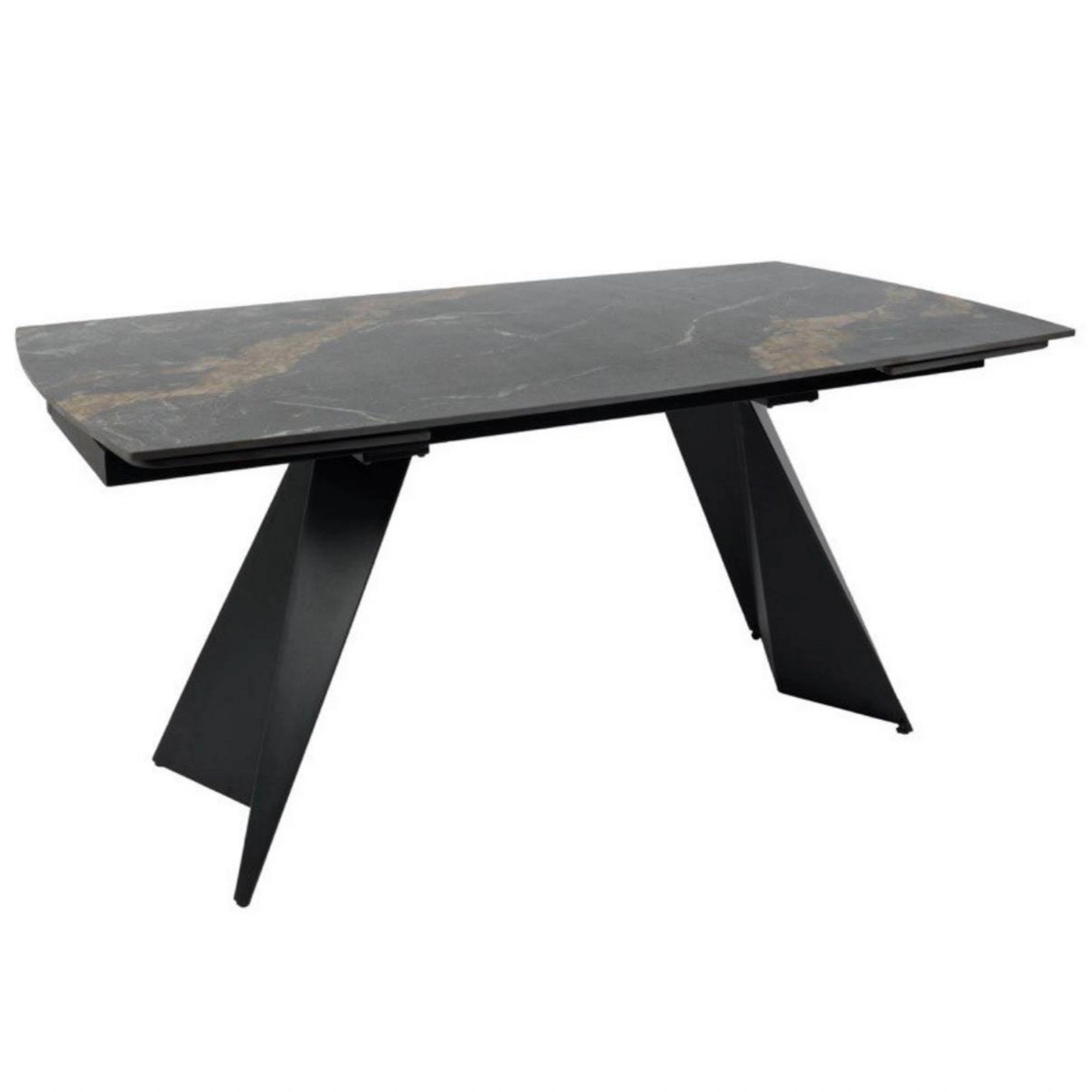 Masa extensibila ECLIPSE, negru cu efect de marmura, ceramica/metal, 165/240x90x76 cm