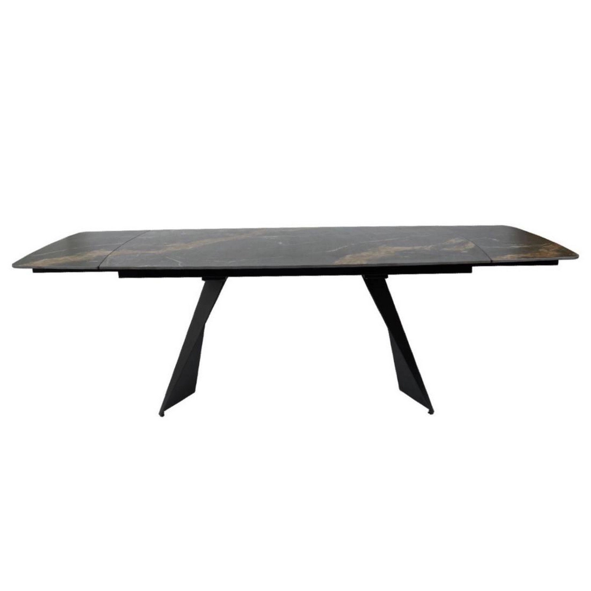 Masa extensibila ECLIPSE, negru cu efect de marmura, ceramica/metal, 165/240x90x76 cm