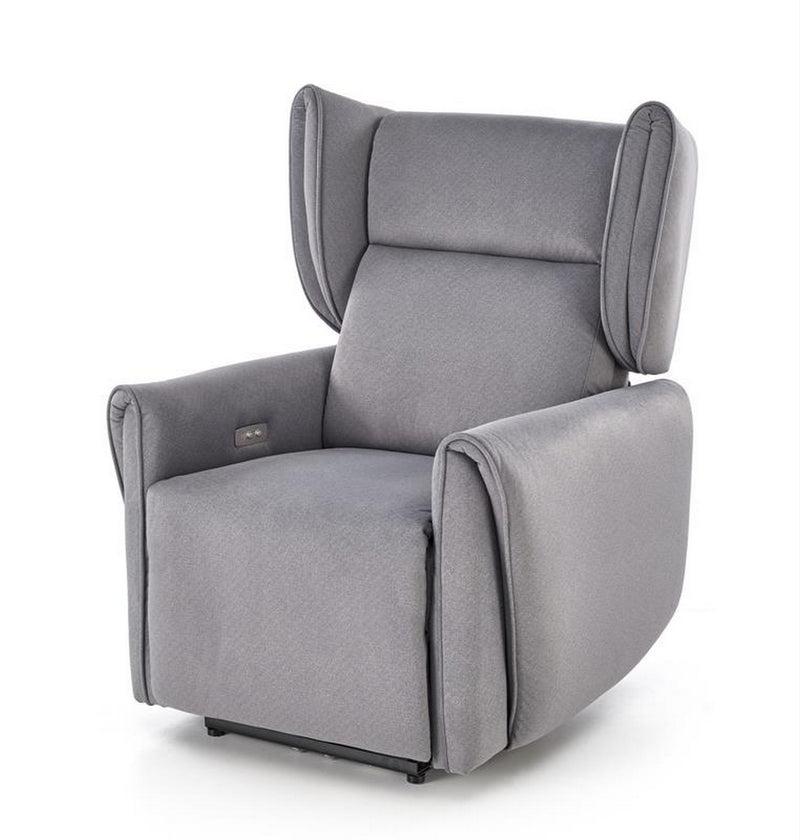 Fotoliu recliner GELATO, stofa clasica gri, 83x91/161x95/109 cm