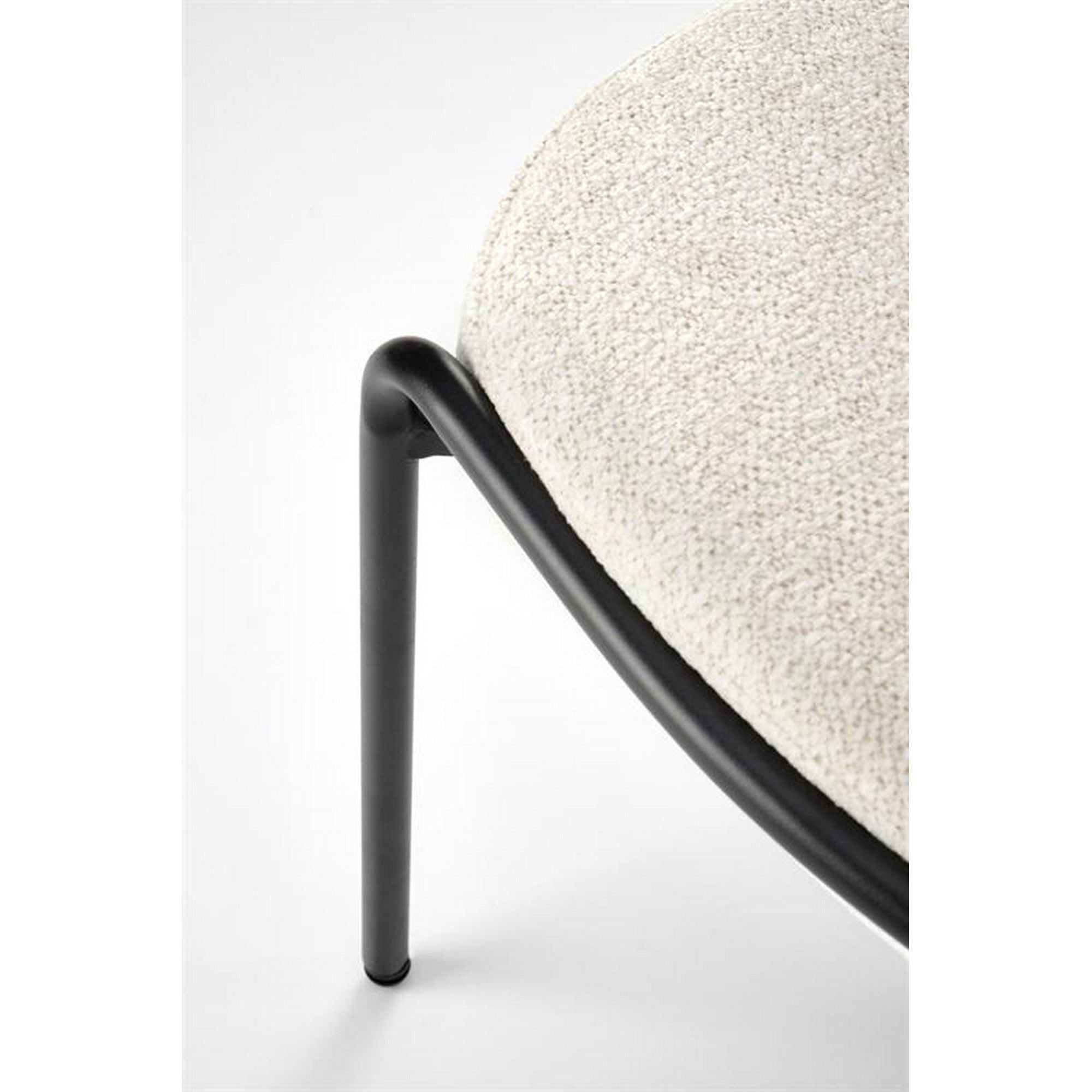 Scaun tapitat K507, crem, stofa, 55x71x87 cm