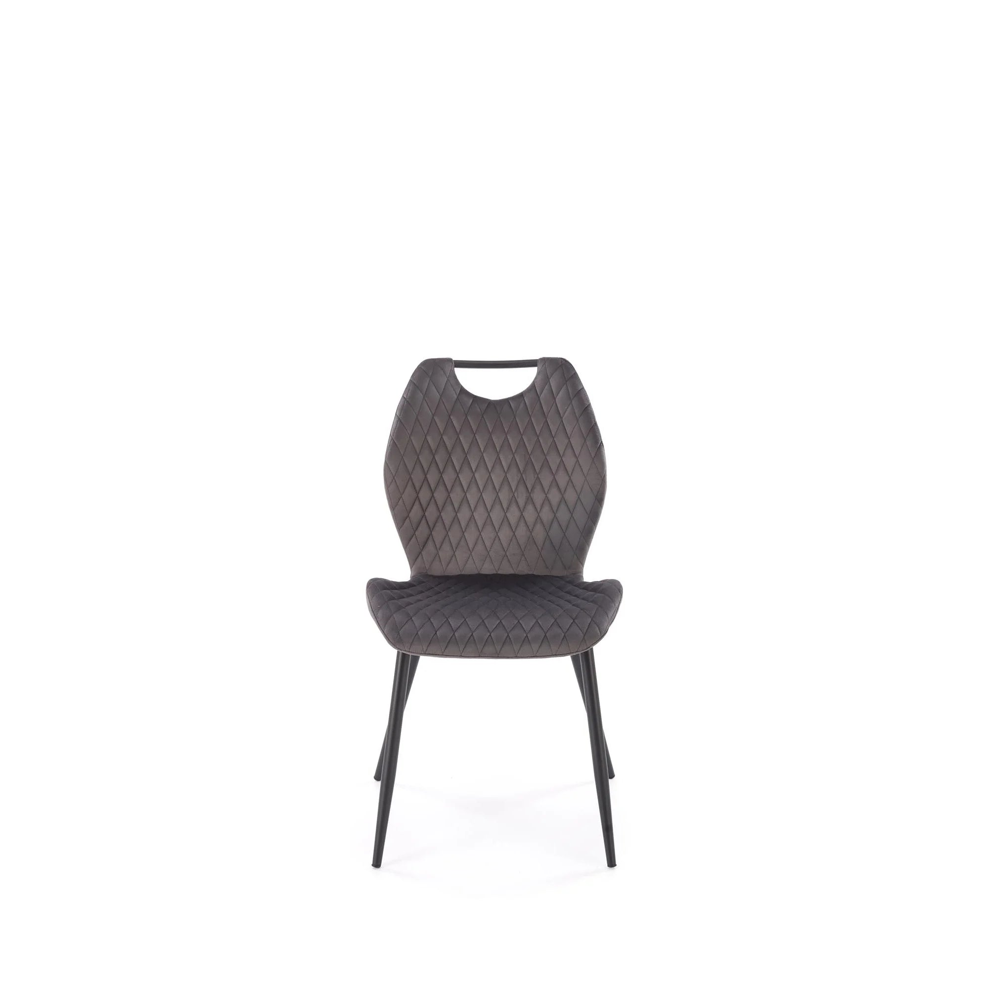 Scaun K569, gri - HLR 21, stofa catifelata/otel, 47x54x84 cm