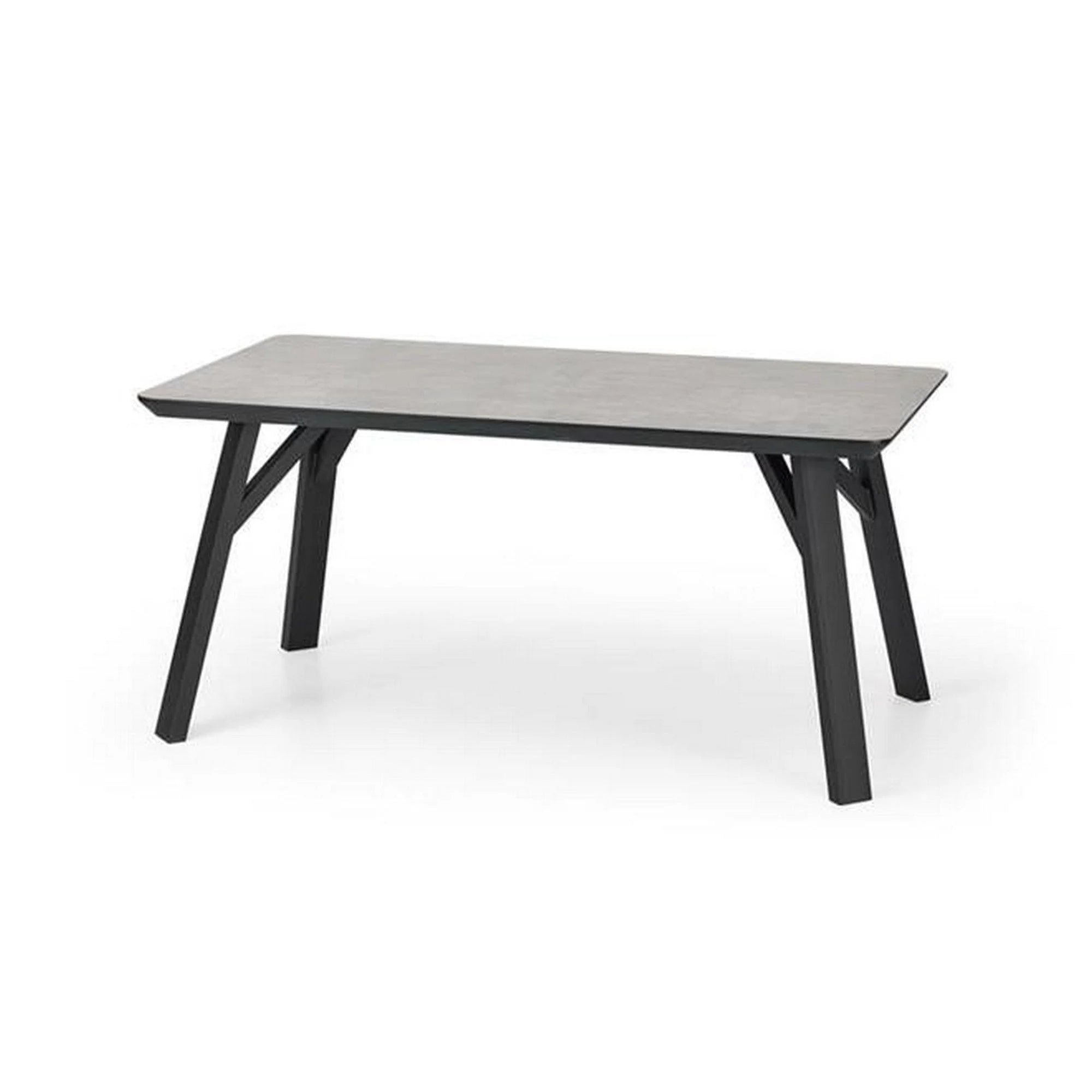 Masa HALIFAX, gri beton/negru, 160x90x76 cm