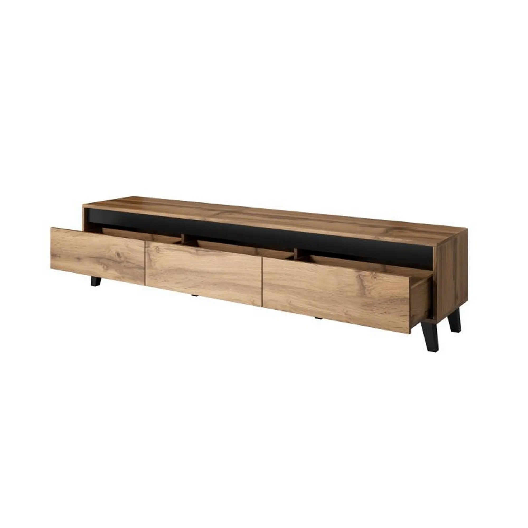 Comoda TV NORD, stejar wotan/gri antracit, PAL laminat, 185x38x42 cm