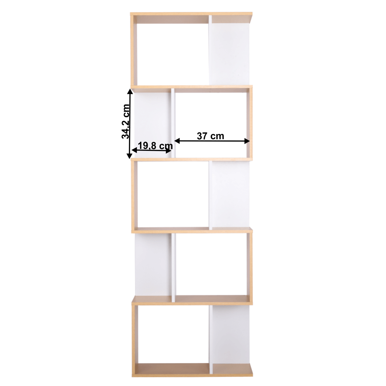 Biblioteca ERDEM NEW TYP 4, pin/alb, DTD laminat, 60x24x180 cm