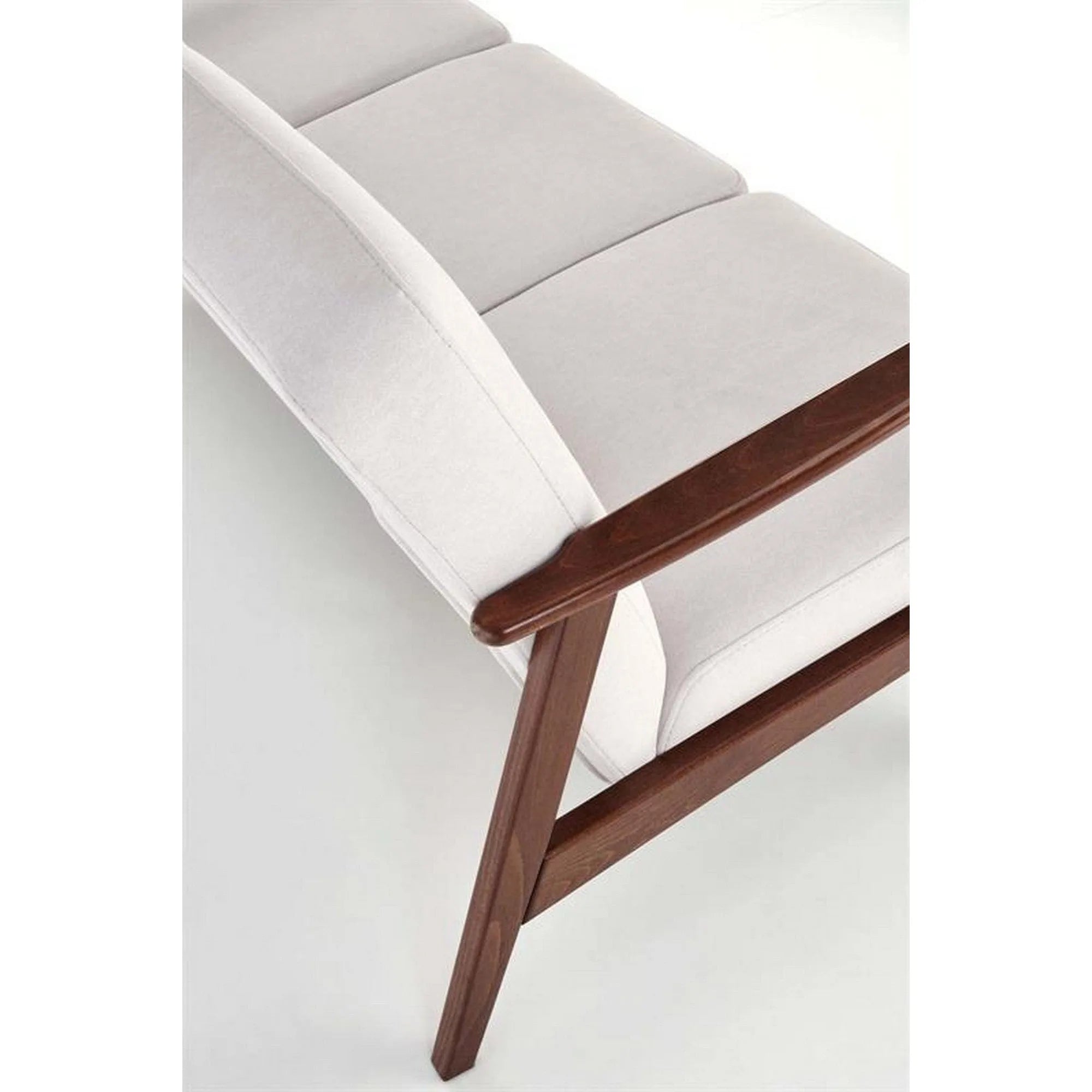 Canapea MILANO 3S, stofa catifelata bej deschis - Castel 04, 175x77x77 cm