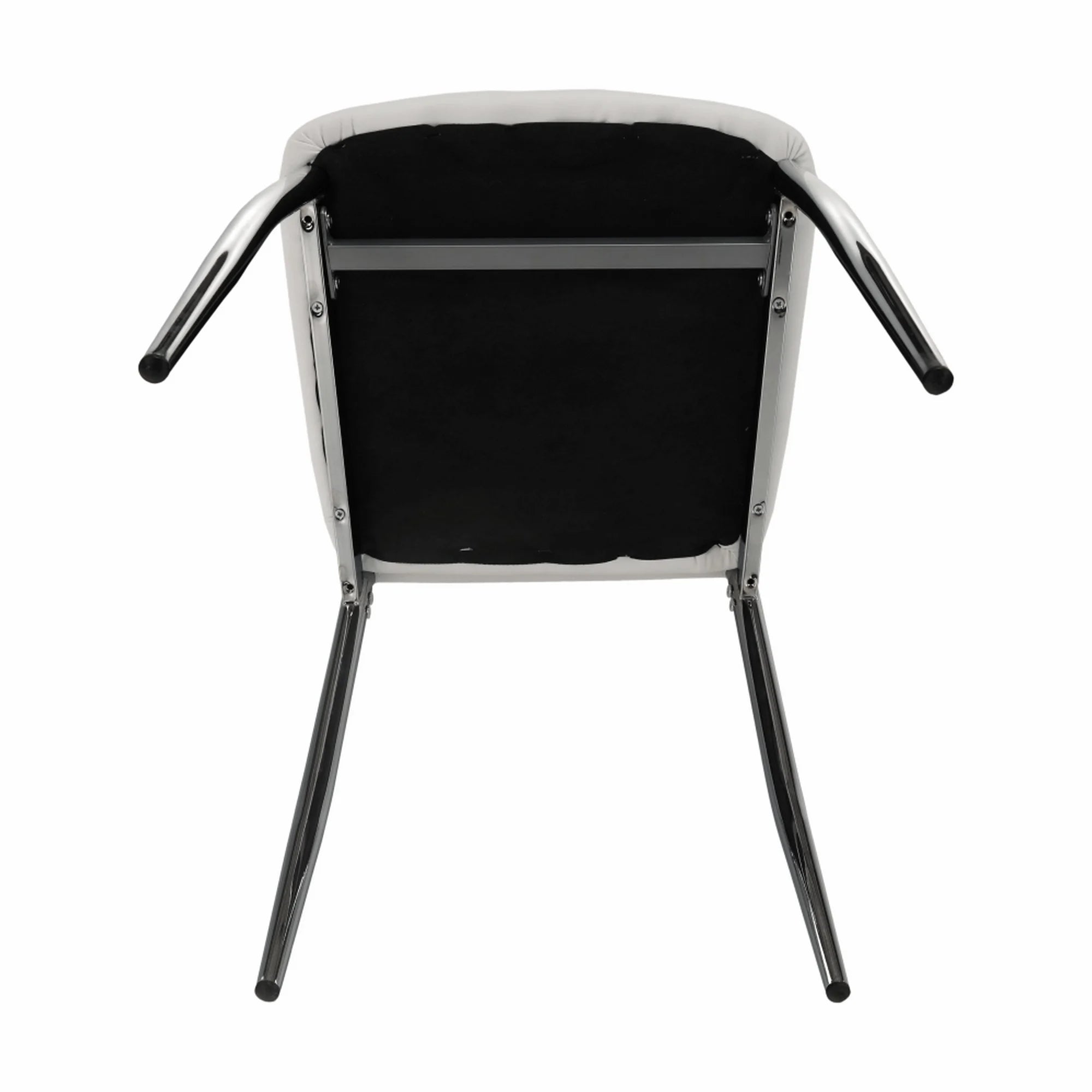 Scaun ERVINA, alb/crom, piele ecologica/metal, 42x43x99 cm