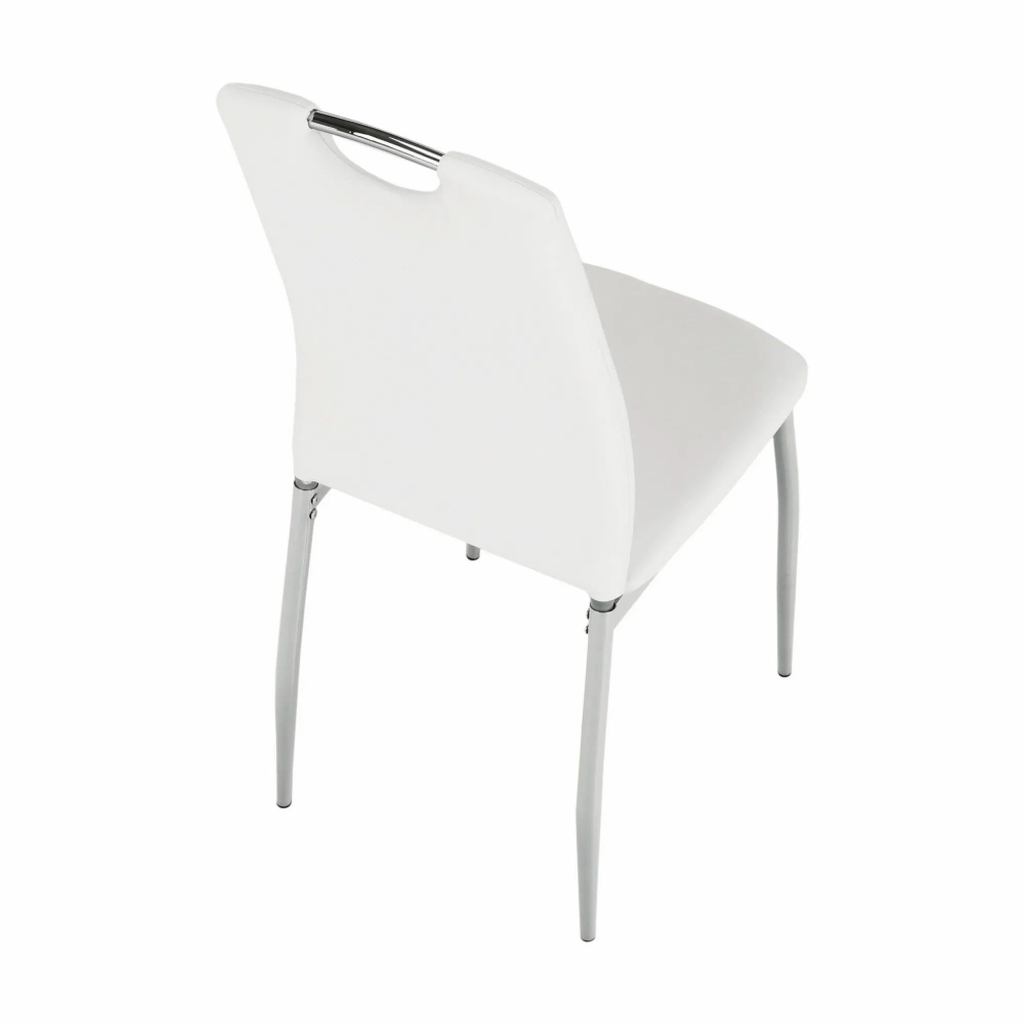 Scaun ERVINA, alb/crom, piele ecologica/metal, 42x43x99 cm