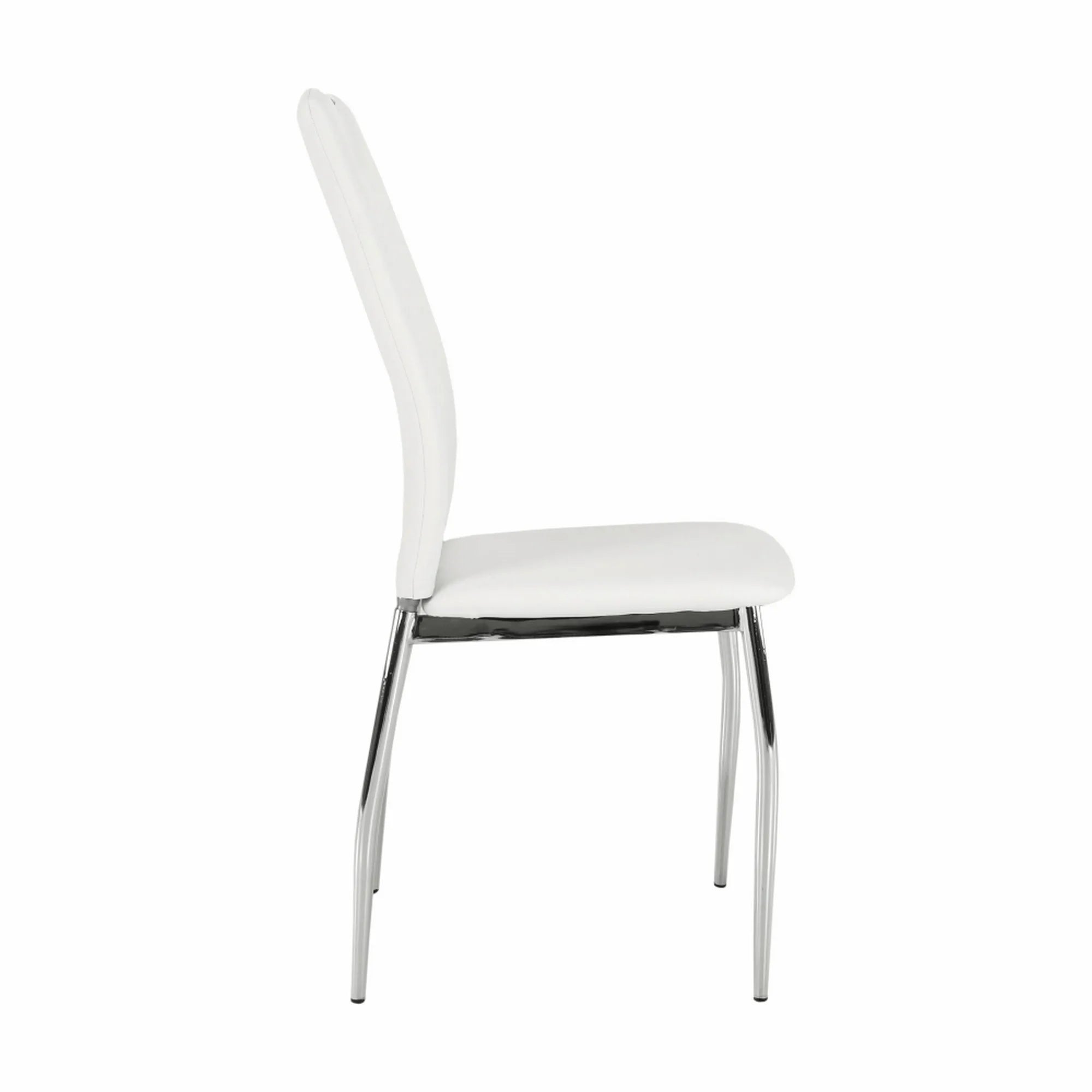 Scaun ERVINA, alb/crom, piele ecologica/metal, 42x43x99 cm
