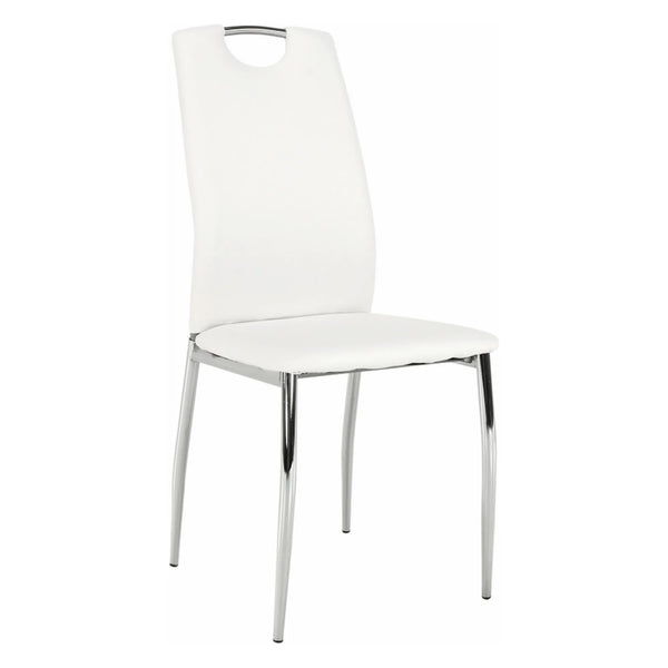 Scaun ERVINA, alb/crom, piele ecologica/metal, 42x43x99 cm