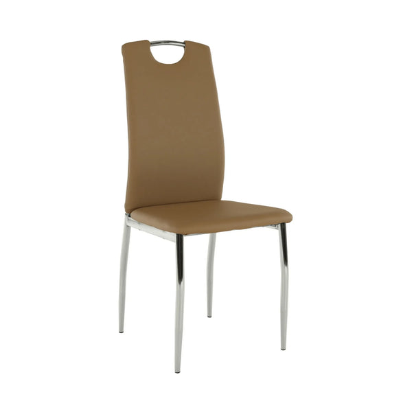 Scaun ERVINA, bej/crom, piele ecologica/metal, 42x43x99x47 cm