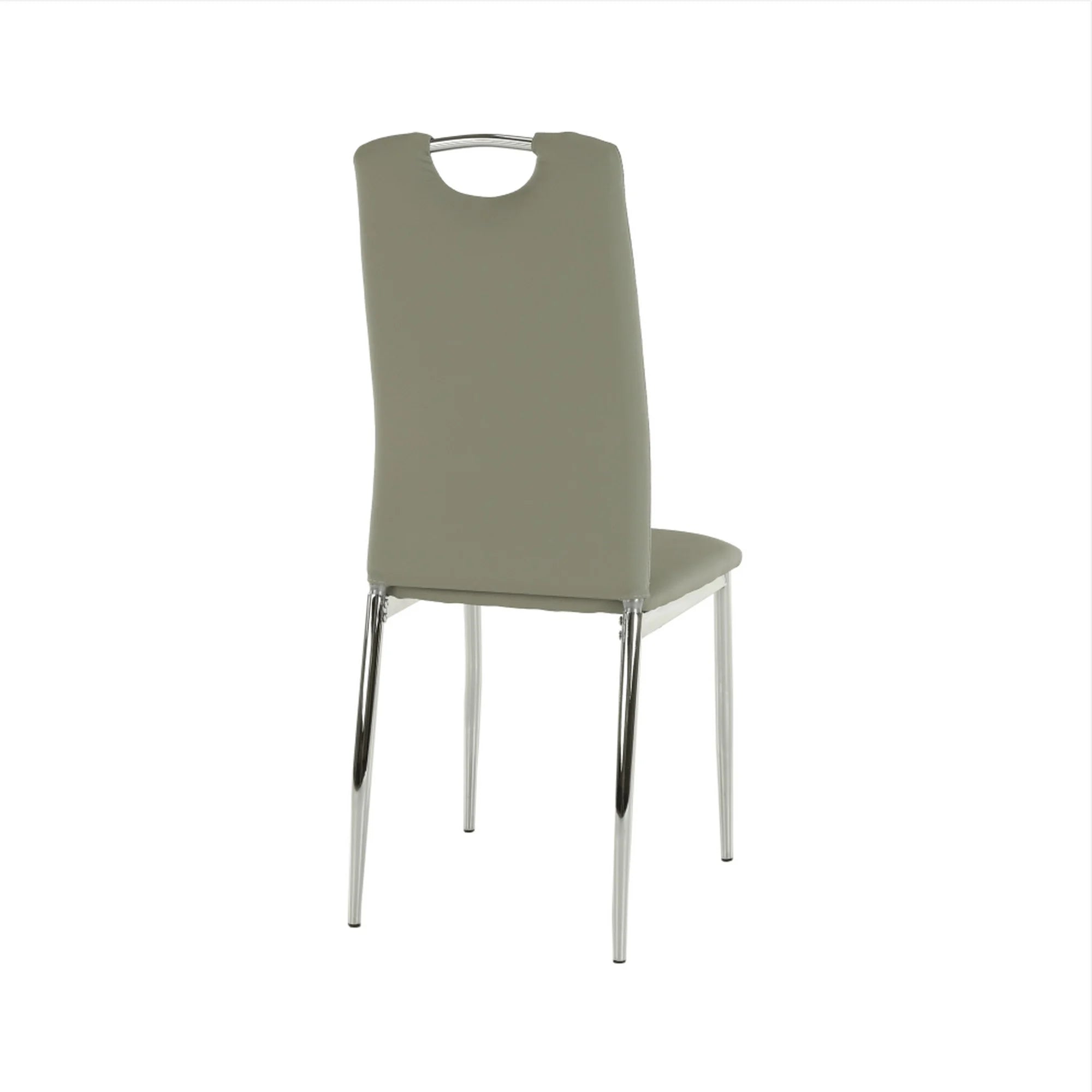 Scaun ERVINA, gri/crom, piele ecologica/metal, 42x43x99 cm