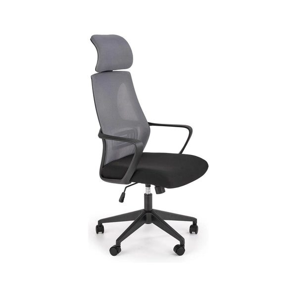 Scaun de birou VALDEZ, gri/negru, stofa/plasa, 64x60x116/121 cm