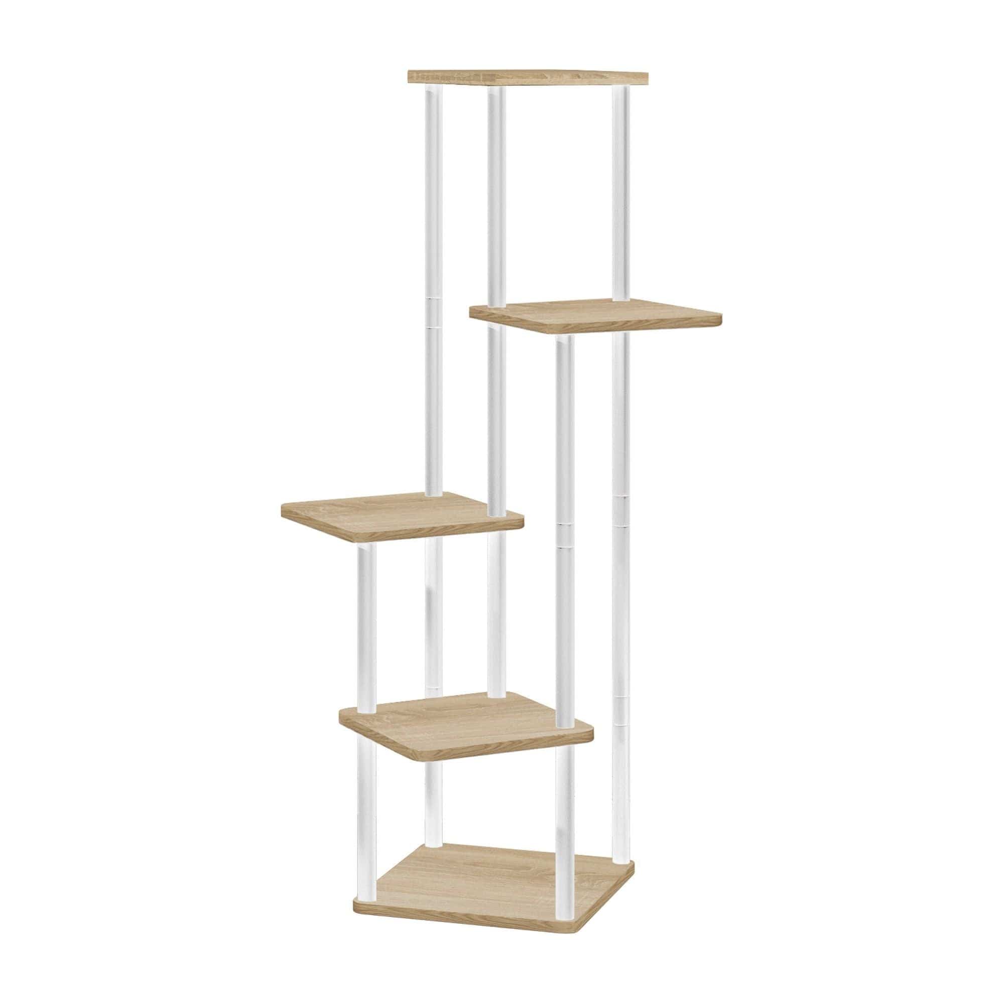 Etajera ADITE, stejar sonoma/alb, PAL/metal, 30x30x107 cm