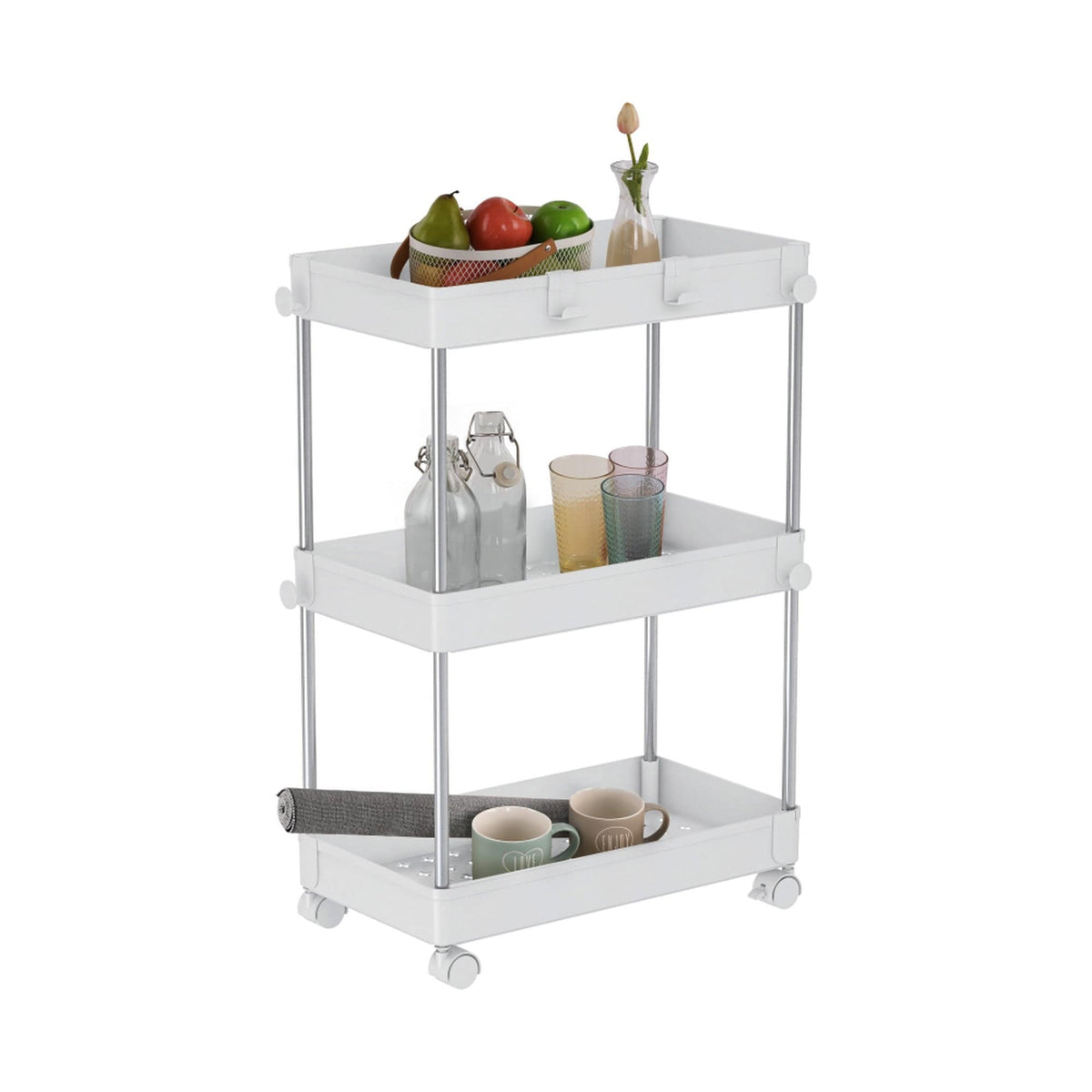 Etajera ALIOL TIP 1, alb, metal/plastic, 40x22x60 cm