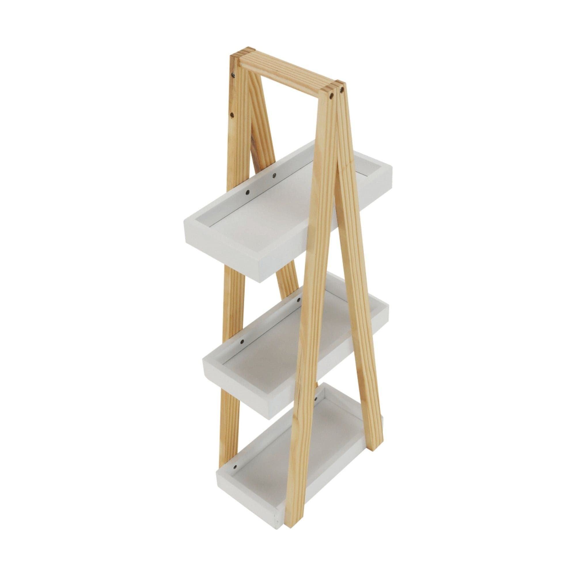 Etajera ARVEN, stejar natural/alb, lemn, 30x18x81 cm