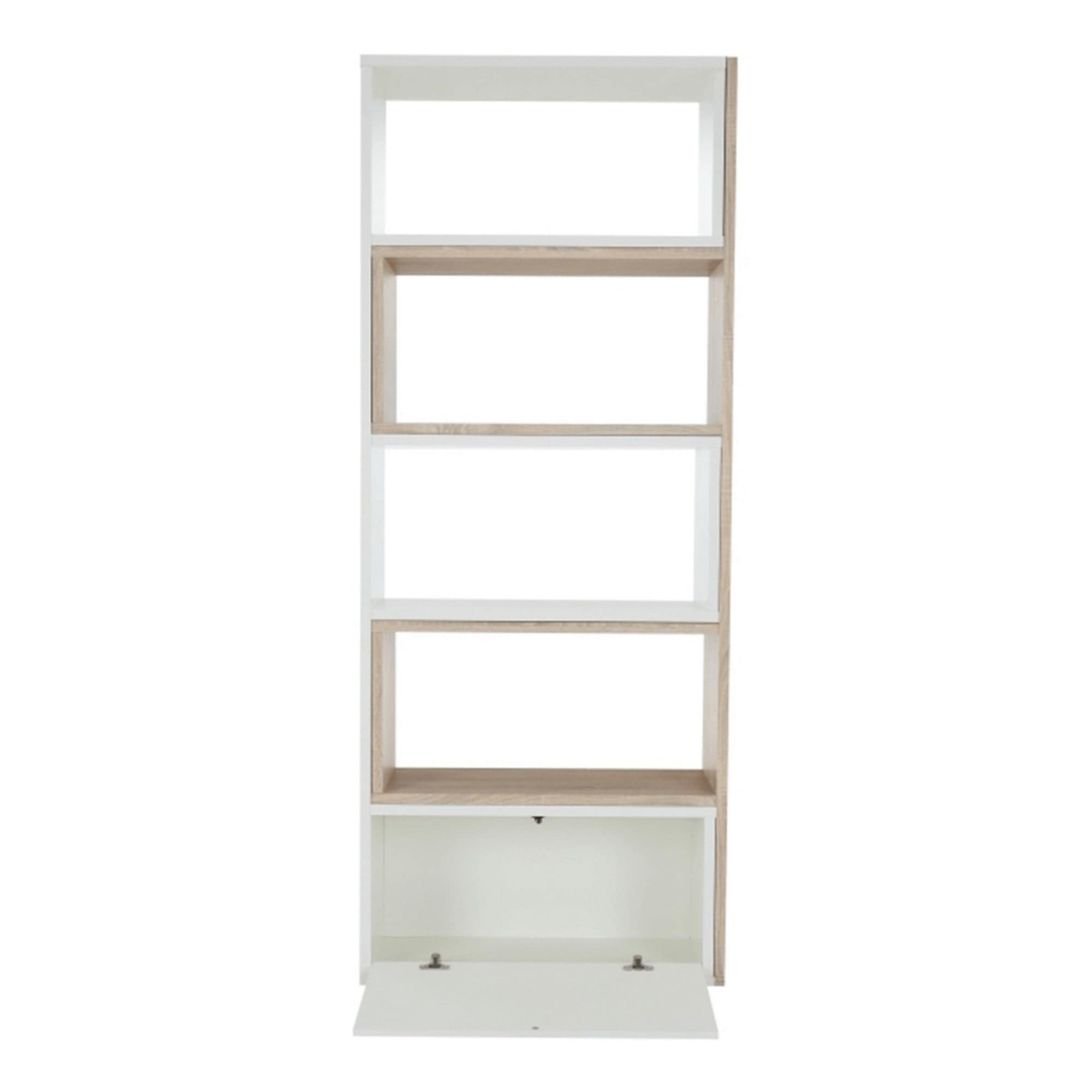 Etajera ASTA, alb/stejar sonoma, PAL melaminat, 74/130x29x188 cm