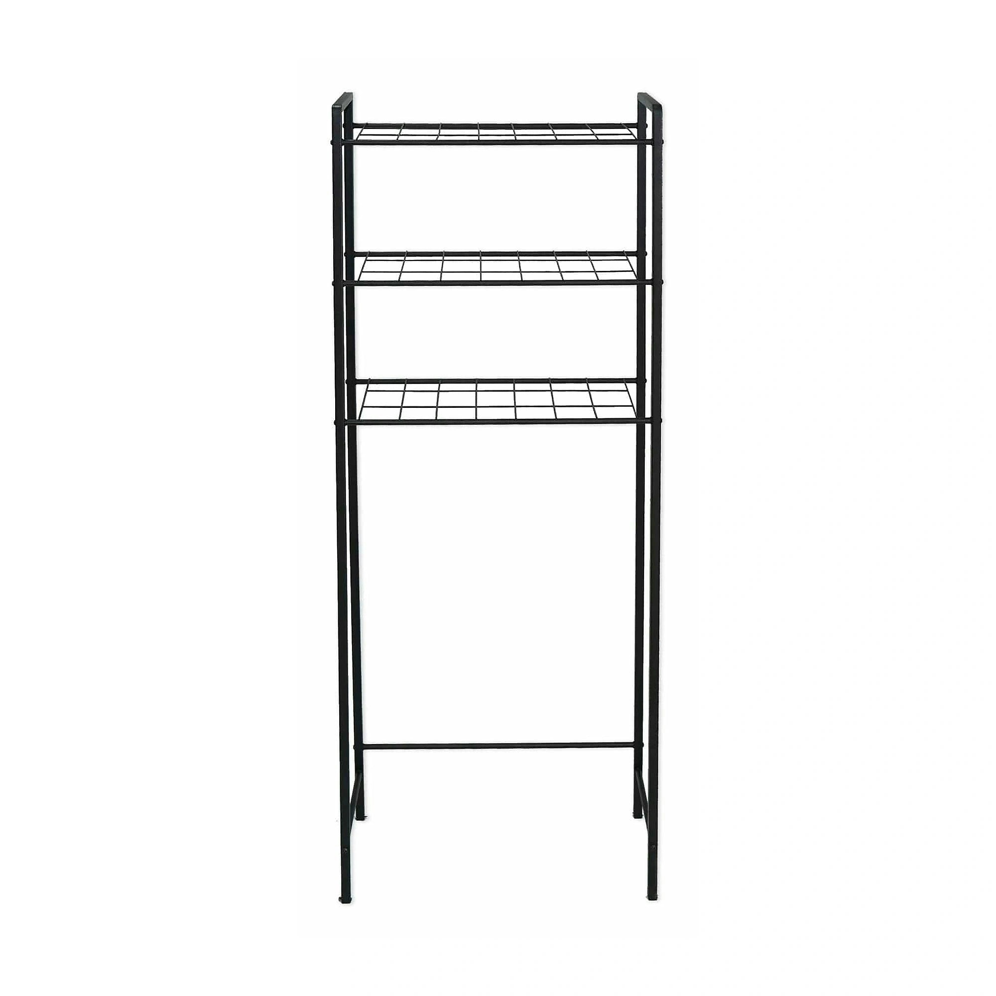 Etajera baie OTIS, negru, metal, 52x24x150 cm