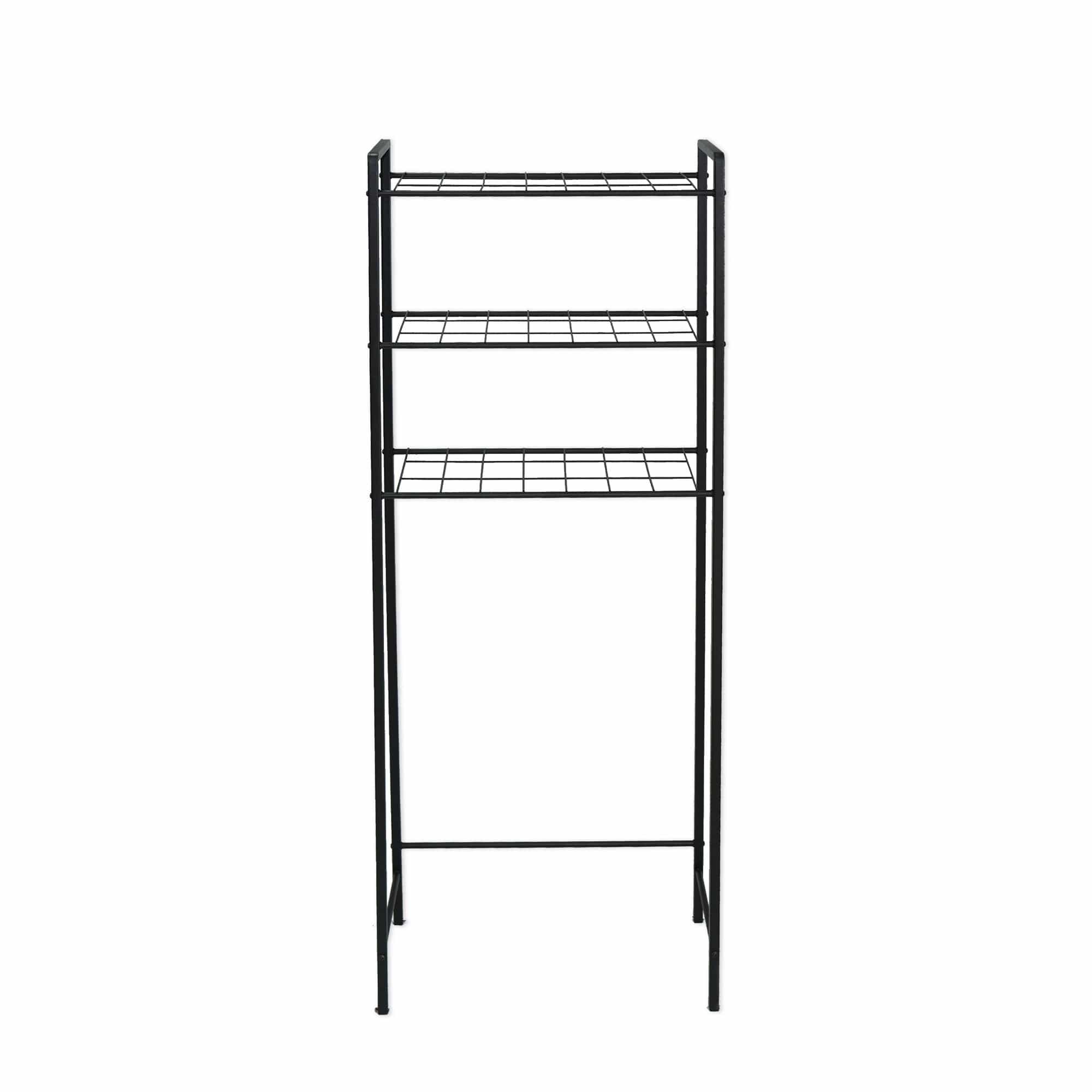 Etajera baie OTIS, negru, metal, 52x24x150 cm