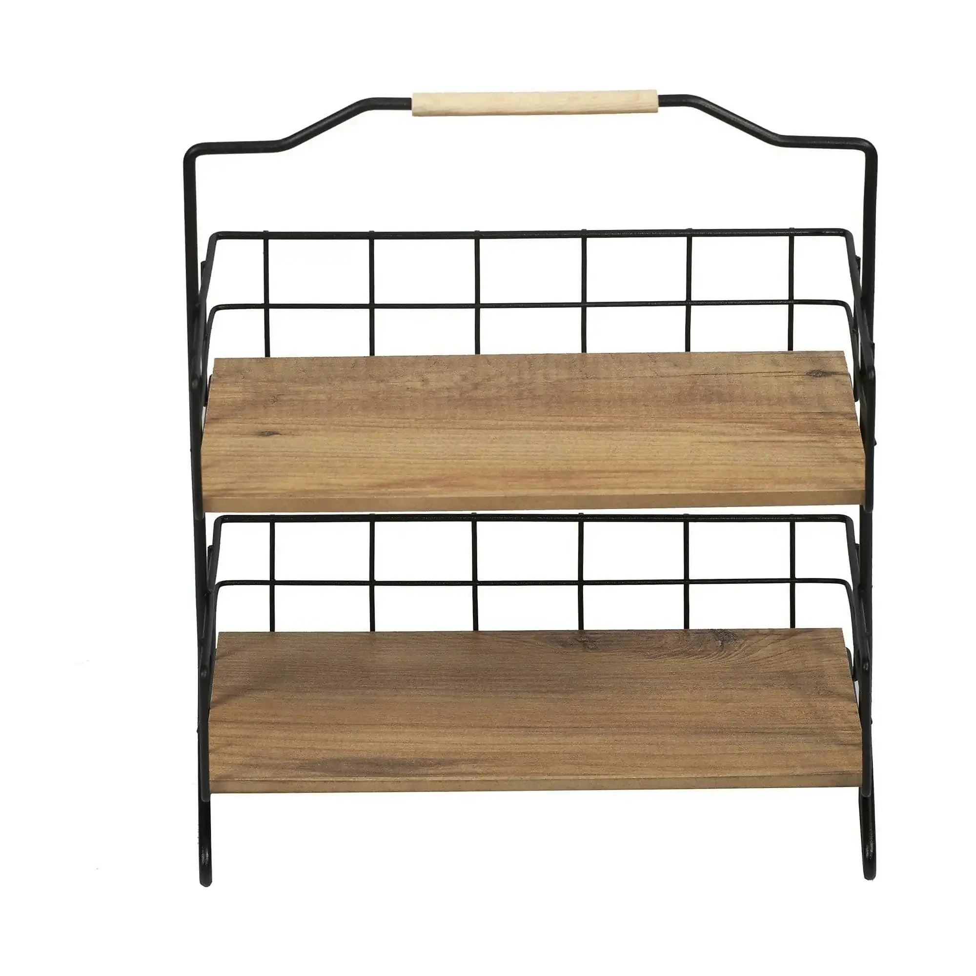 Etajera baie SHELF ELSE, stejar/negru, PAL melaminat/metal, 32x15x42 cm