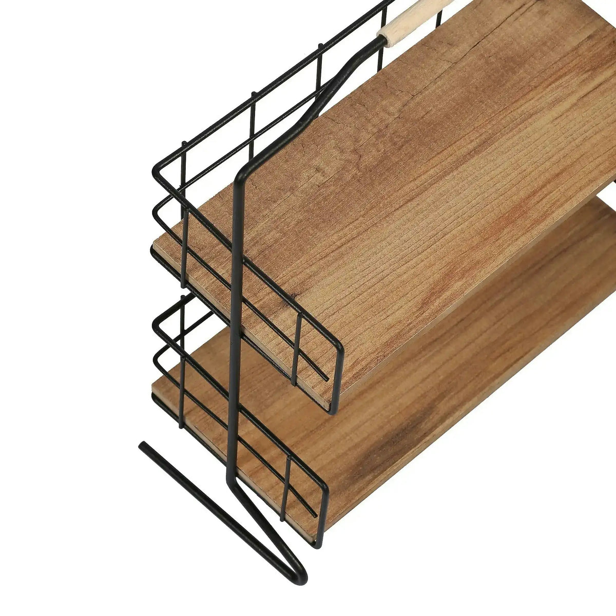 Etajera baie SHELF ELSE, stejar/negru, PAL melaminat/metal, 32x15x42 cm