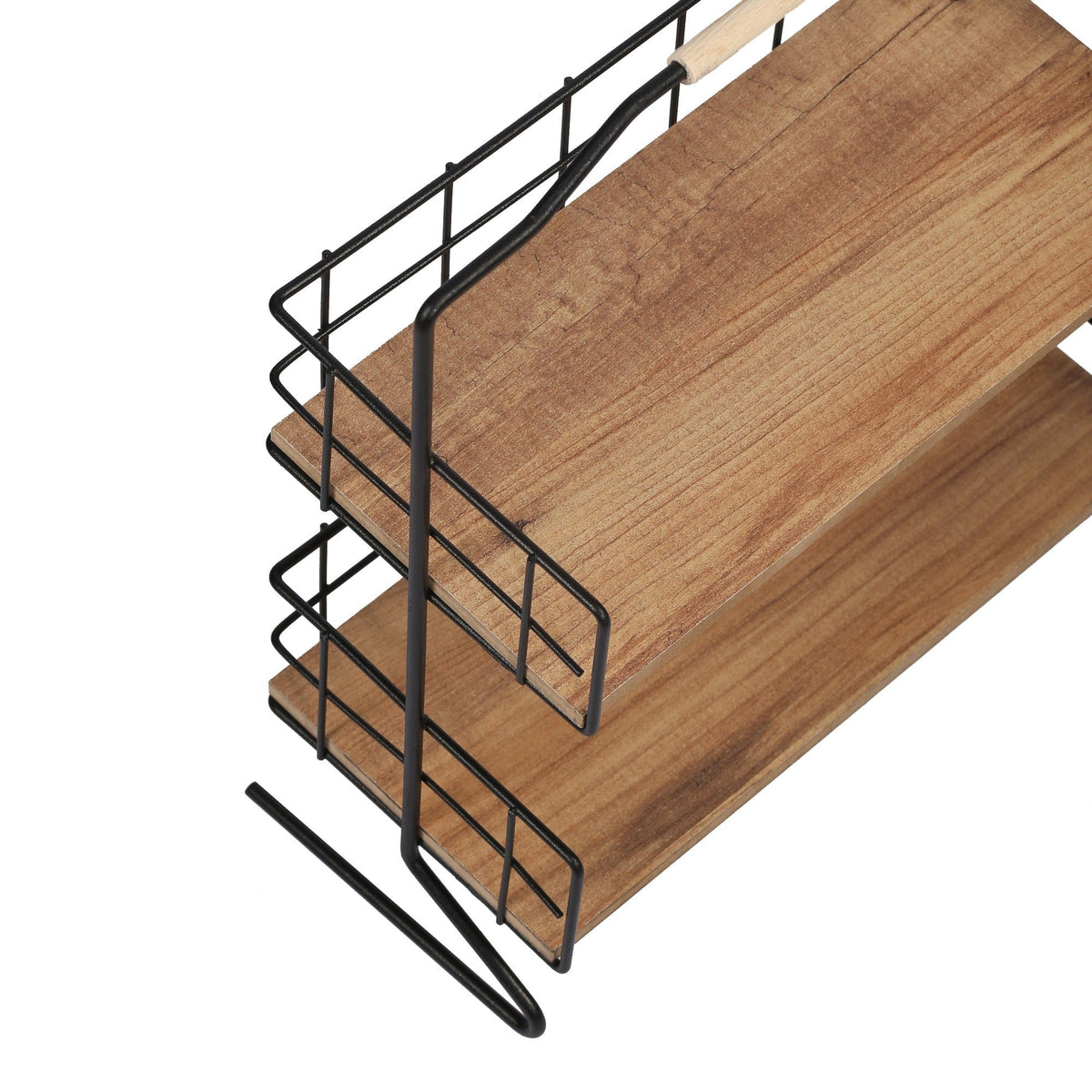 Etajera baie SHELF ELSE, stejar/negru, PAL melaminat/metal, 32x15x42 cm