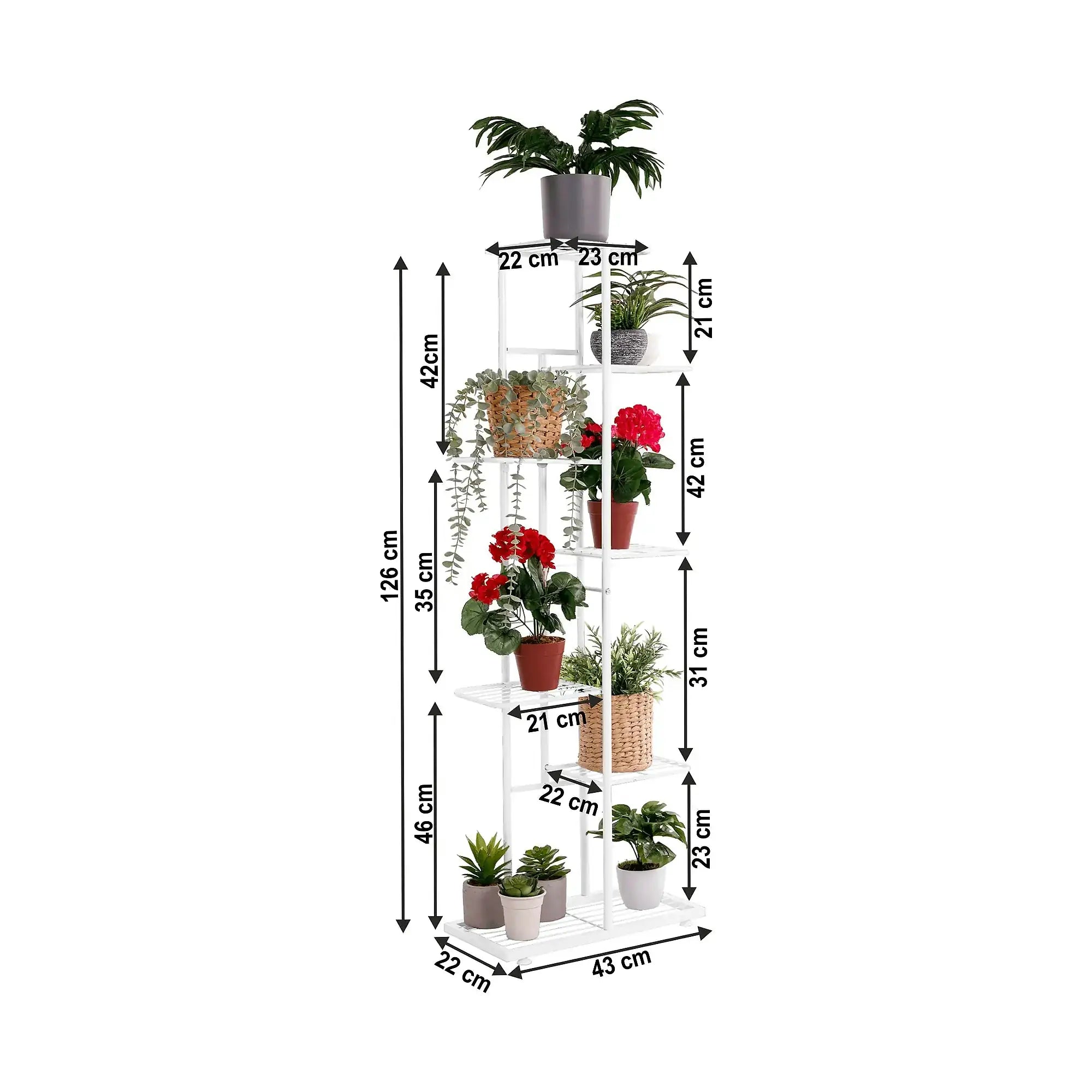Etajera BAMIR TIP 2, alb, metal, 43x22x126 cm