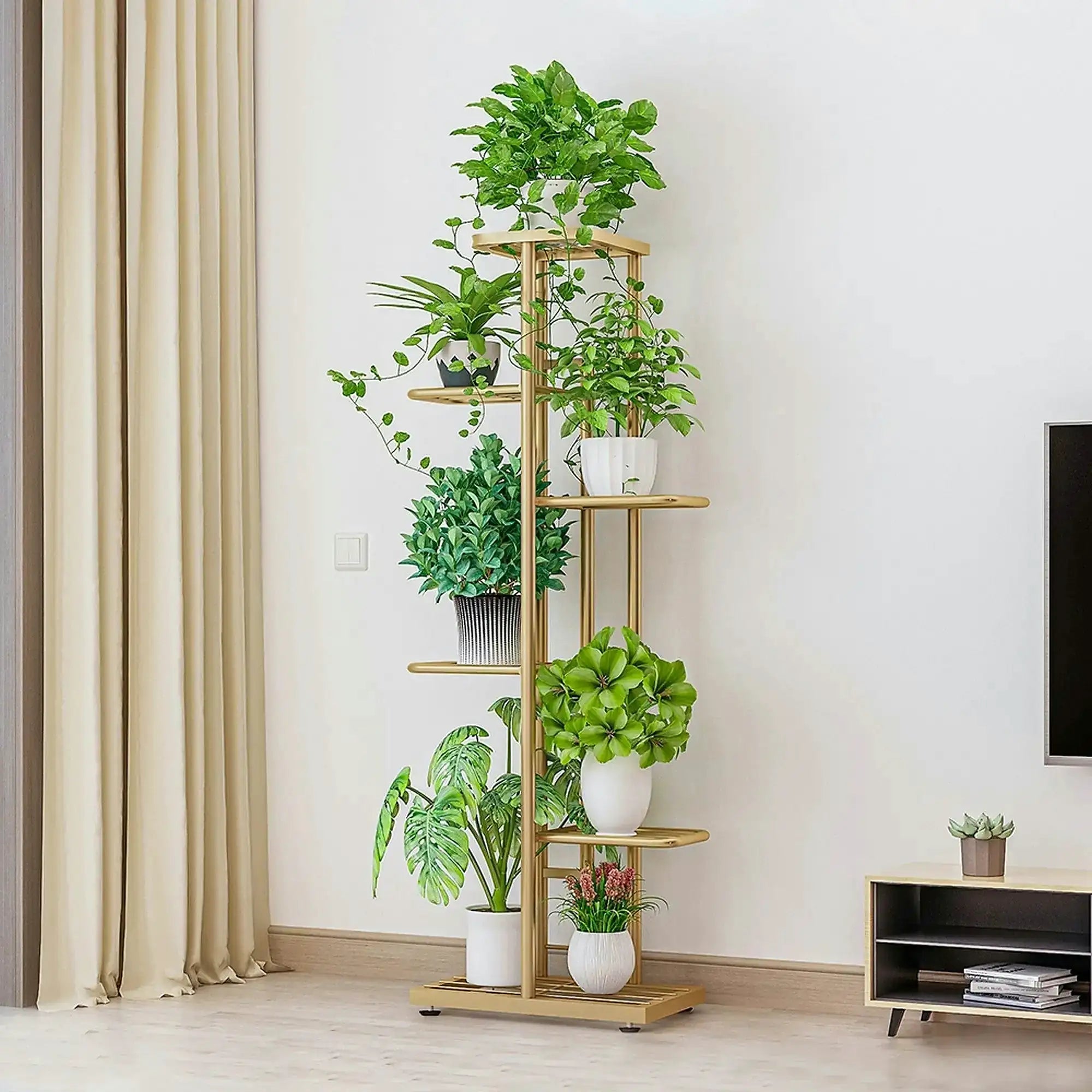 Etajera BAMIR TIP 3, auriu, metal, 44x22x108 cm