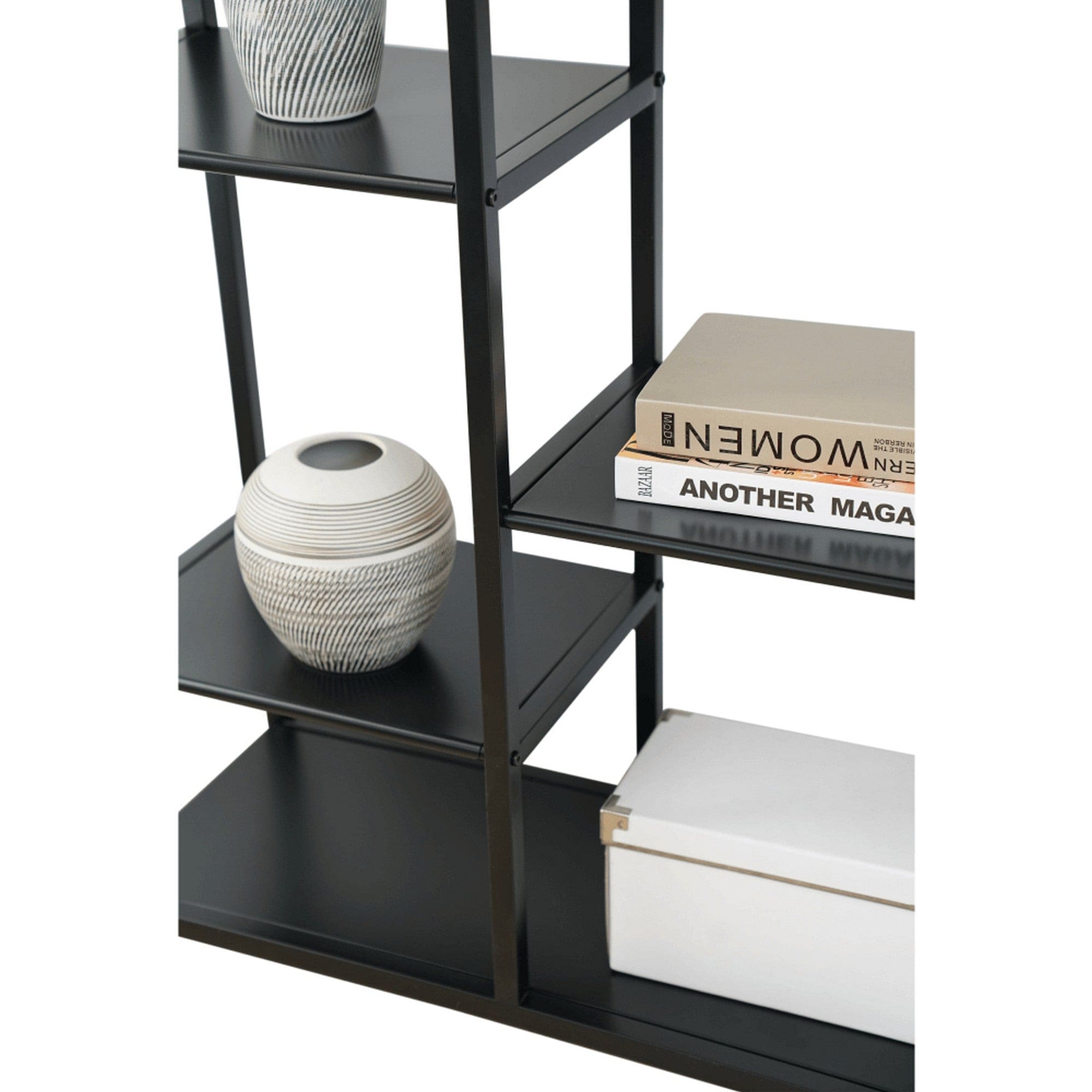 Etajera BILOTE TIP 4, negru, metal, 120x30x188 cm