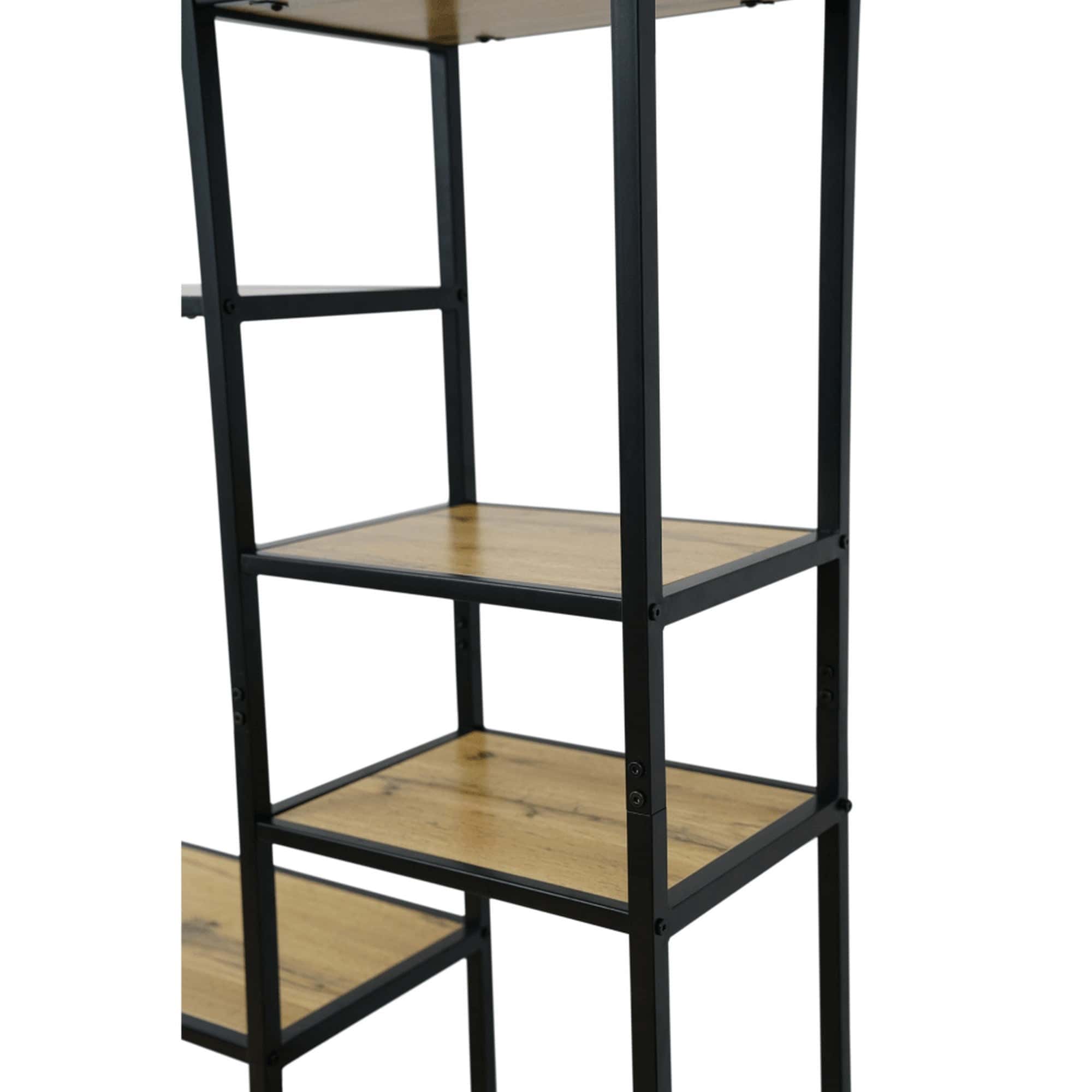 Etajera BILOTE TIP 4, stejar/negru, 120x30x188 cm