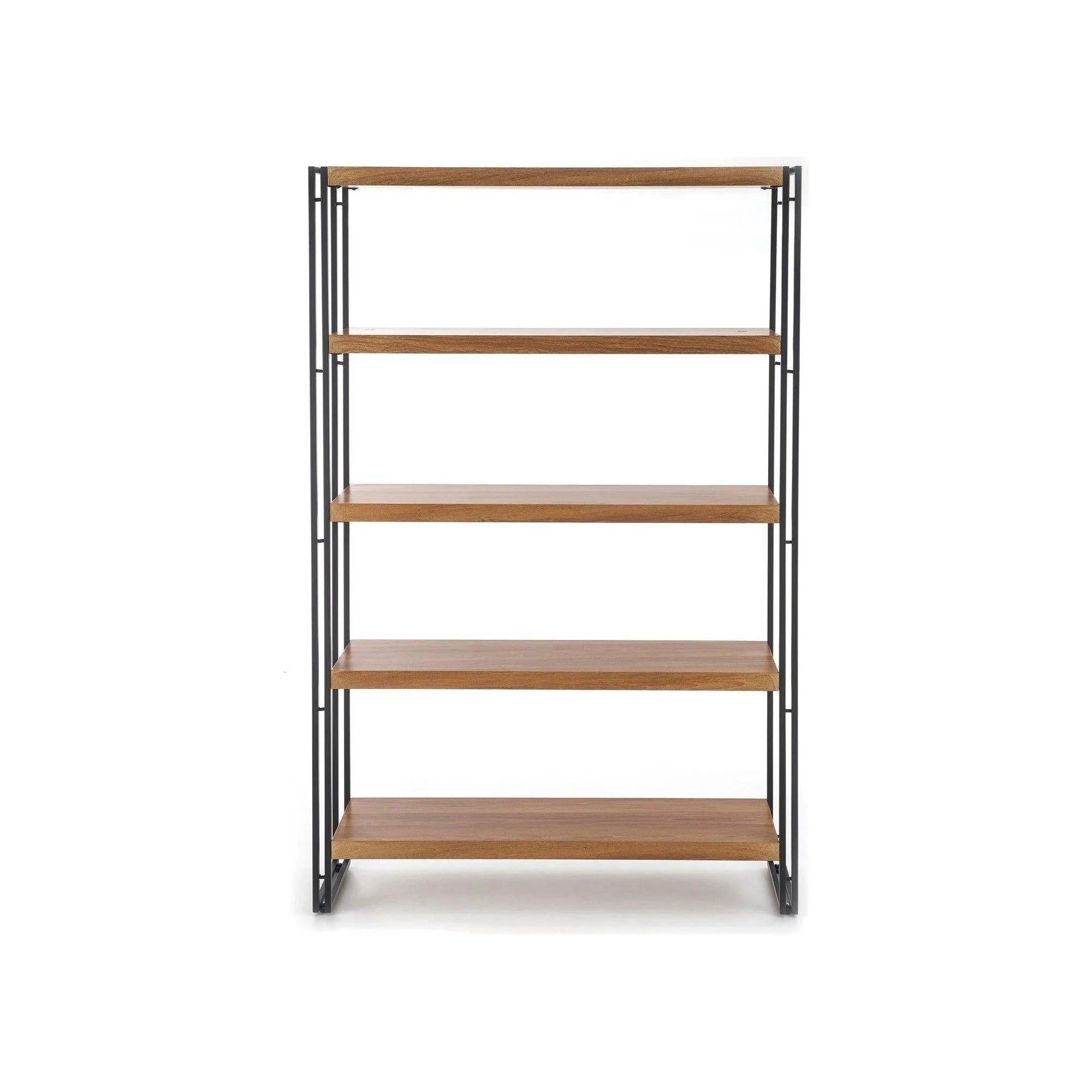 Etajera BOLIVAR REG2, stejar auriu/negru, 100x30x155 cm