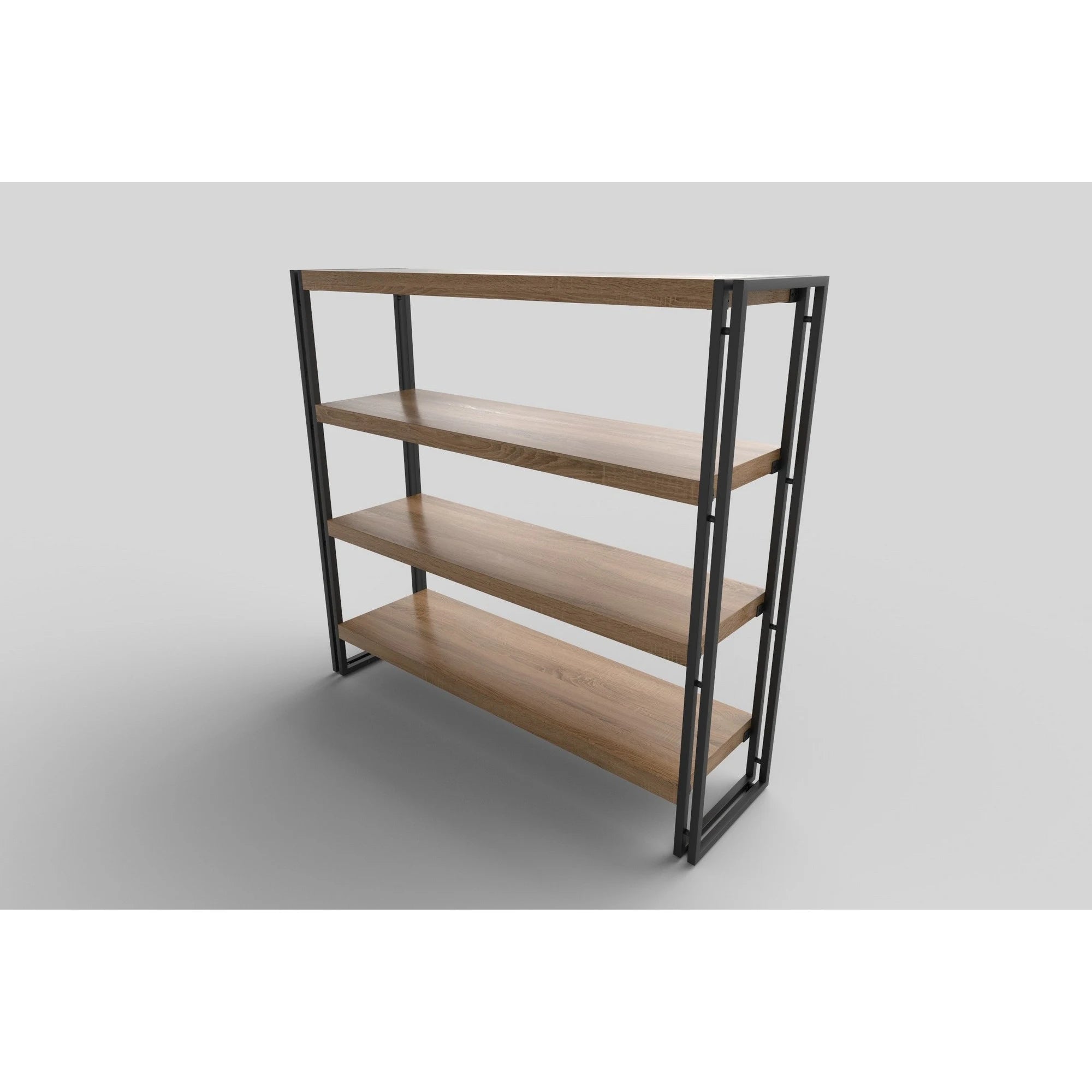 Etajera BOLIVAR, stejar auriu/negru, 100x30x120 cm