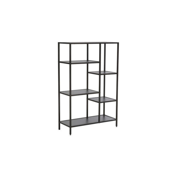 Etajera COSTA B, negru, PAL laminat/metal, 70x30x109 cm