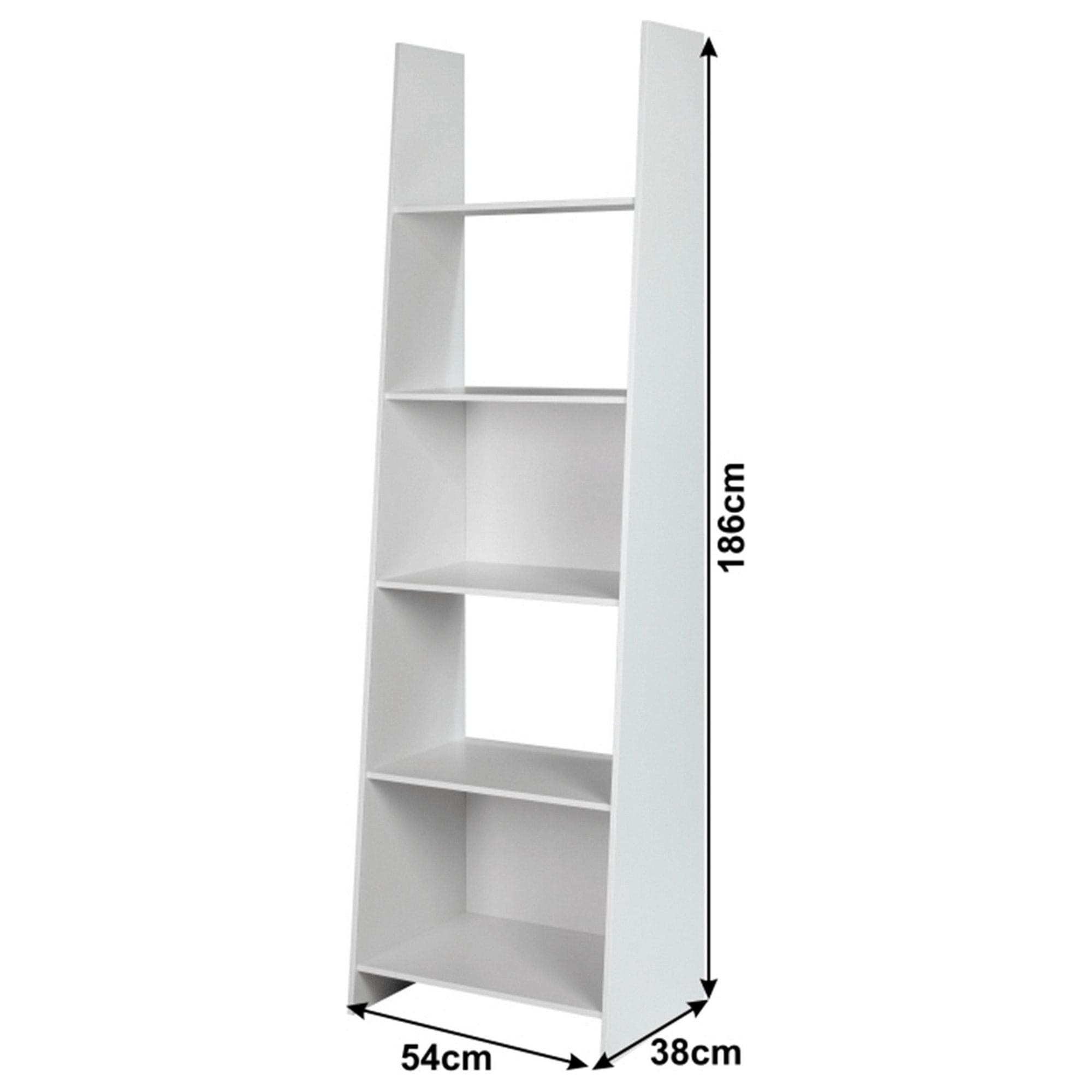 Etajera DEKATO, alb, DTD laminat, 54x38x186 cm