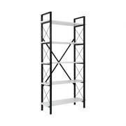 Etajera ELYSIAN, alb/negru, PAL/metal, 90x34x180 cm