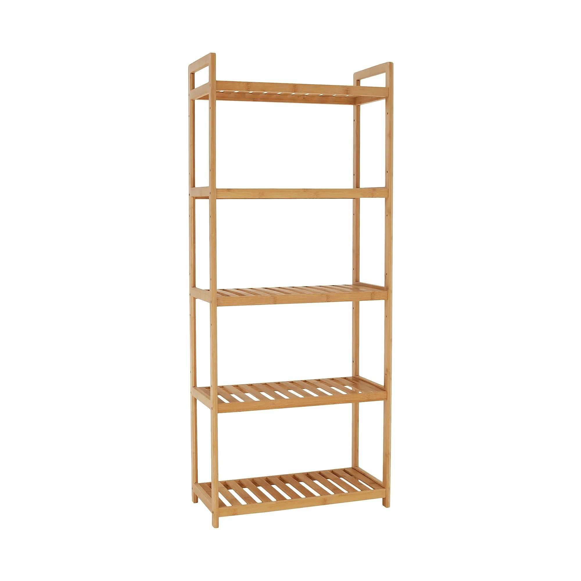 Etajera FIORE TIP 3, bambus natural lacuit, 53x26x128 cm